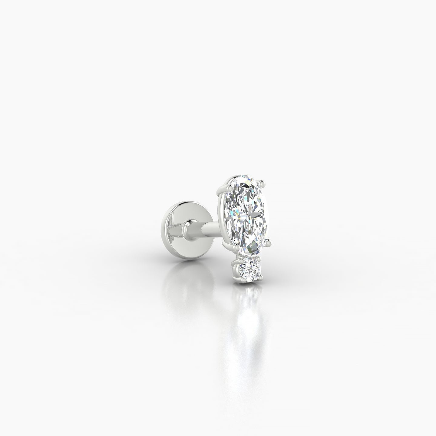 Kali | 18k White Gold 6.5 mm 5 mm Diamond Piercing