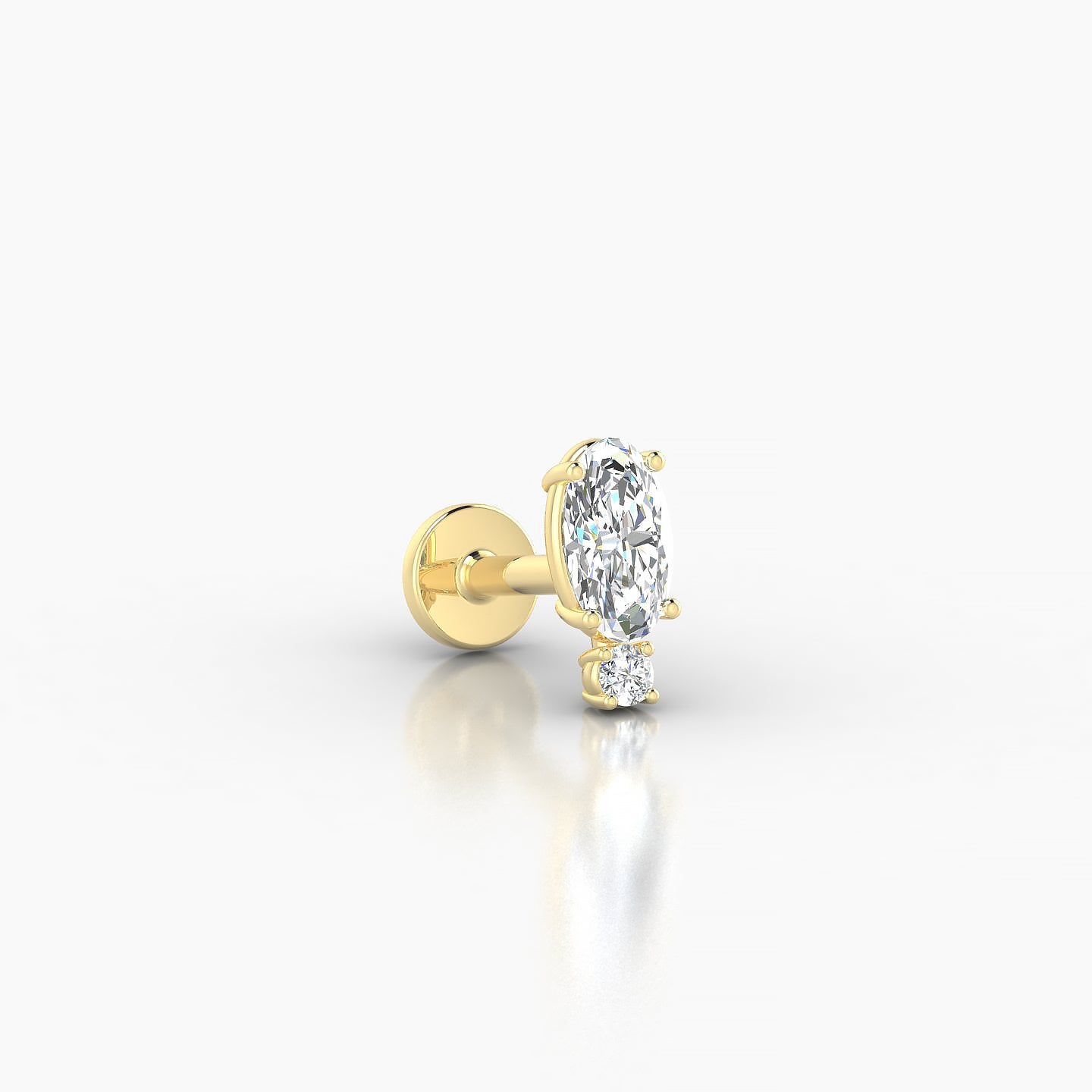 Kali | 18k Yellow Gold 6.5 mm 5 mm Diamond Piercing