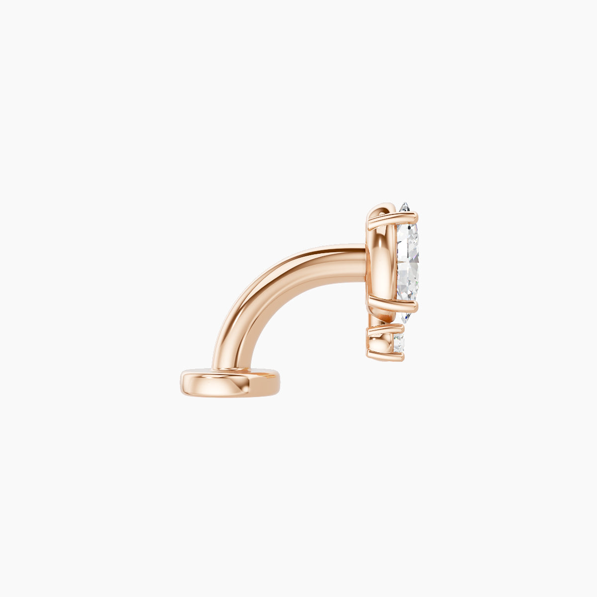 Kali | 18k Rose Gold 6.5 mm 6 mm Diamond Floating Navel Piercing