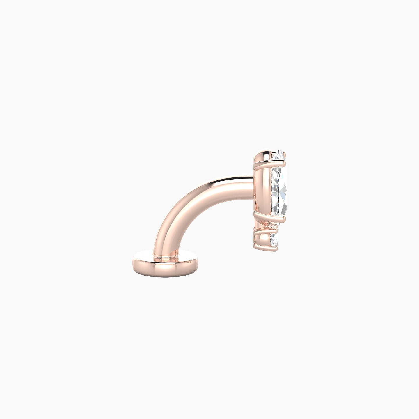 Kali | 18k Rose Gold 6.5 mm 6 mm Diamond Floating Navel Piercing