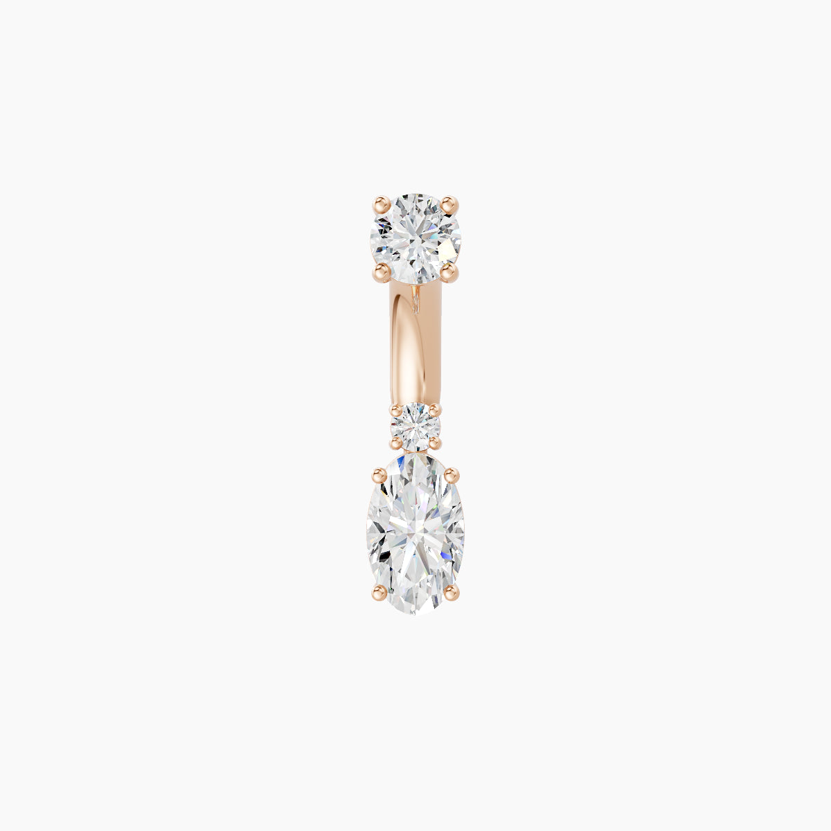 Kali | 18k Rose Gold 6.5 mm 6 mm Diamond Navel Piercing