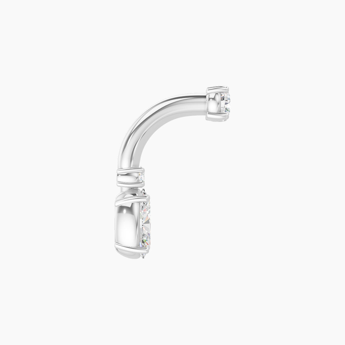 Kali | 18k White Gold 6.5 mm 6 mm Diamond Navel Piercing