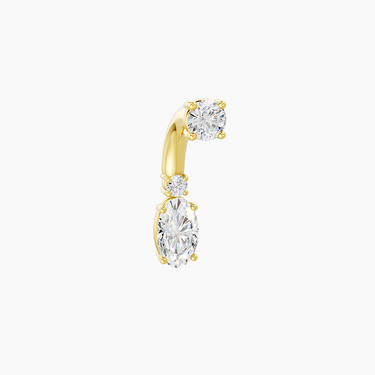 Kali | 18k Yellow Gold 6.5 mm 6 mm Diamond Navel Piercing
