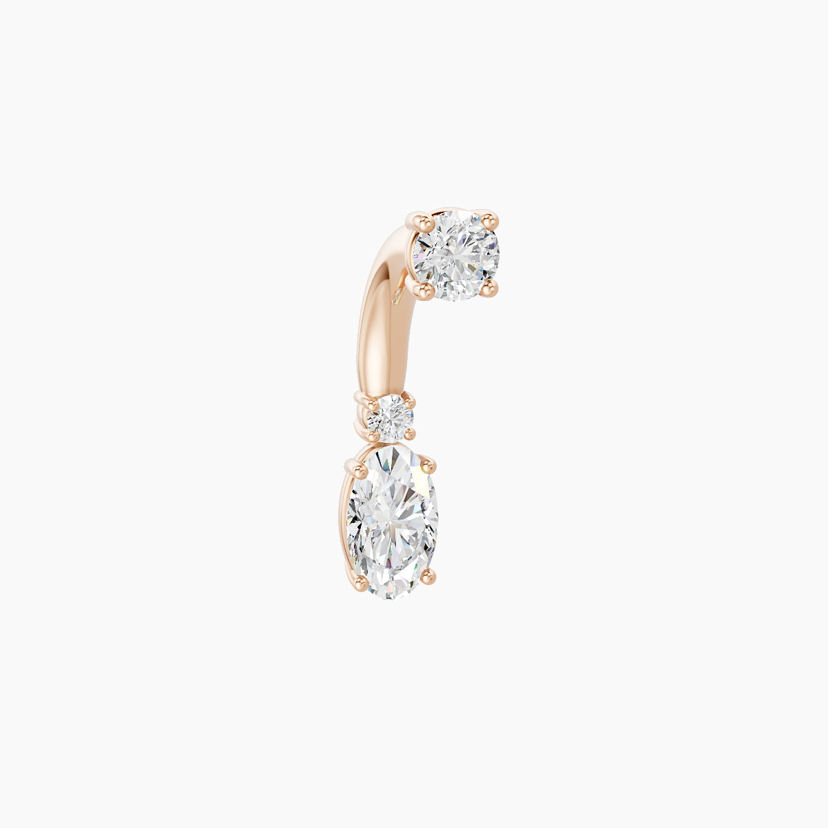 Kali | 18k Rose Gold 6.5 mm 8 mm Diamond Navel Piercing