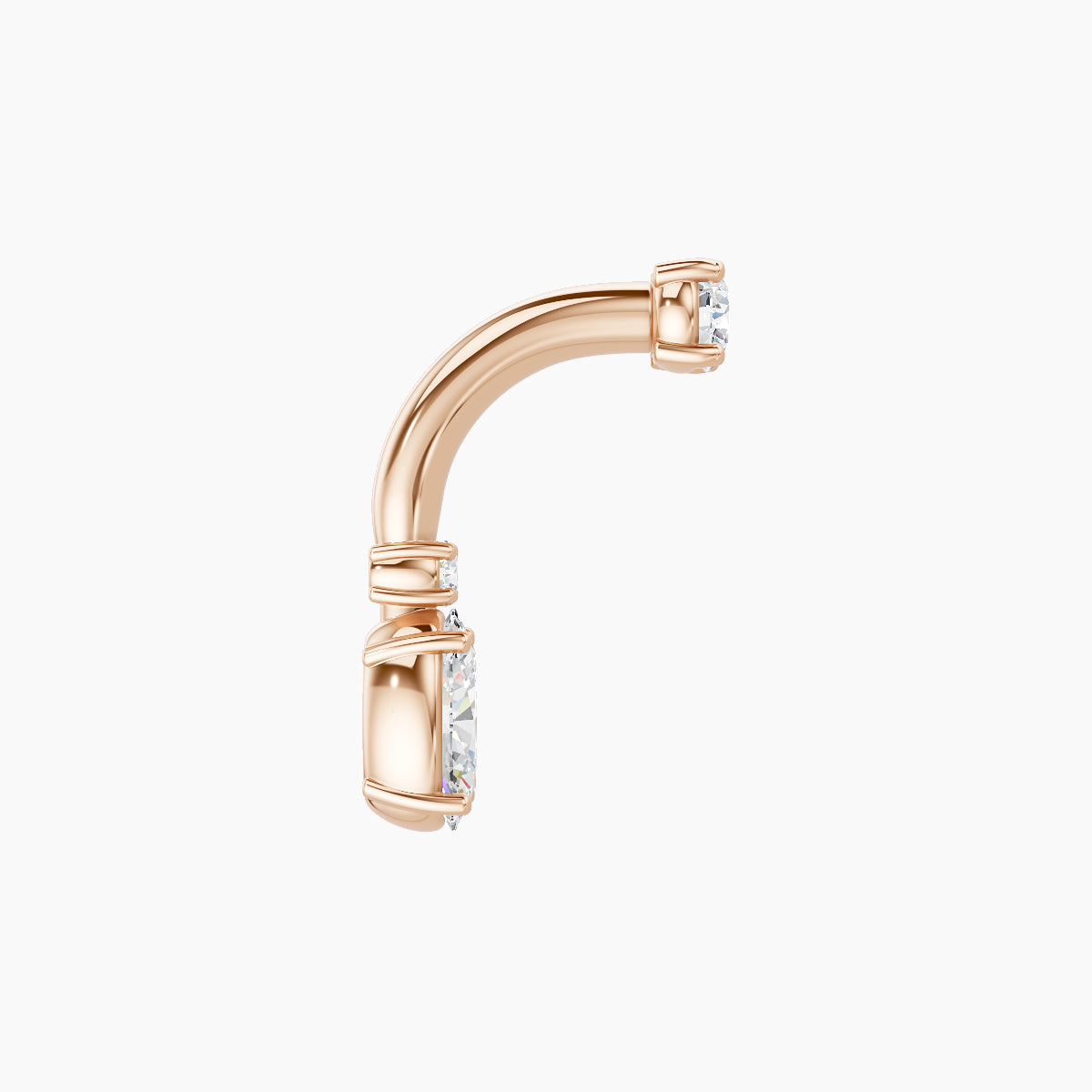 Kali | 18k Rose Gold 6.5 mm 8 mm Diamond Navel Piercing