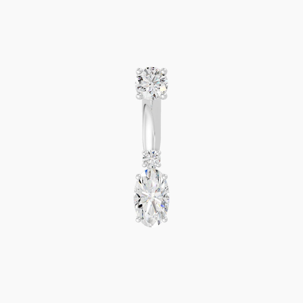 Kali | 18k White Gold 6.5 mm 8 mm Diamond Navel Piercing