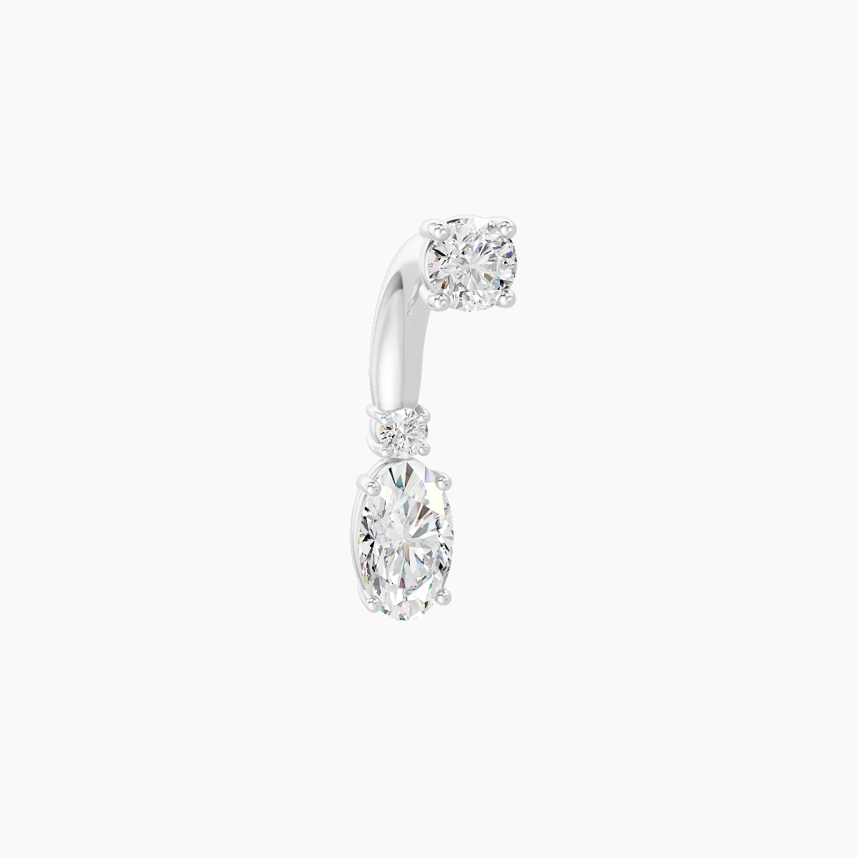 Kali | 18k White Gold 6.5 mm 8 mm Diamond Navel Piercing