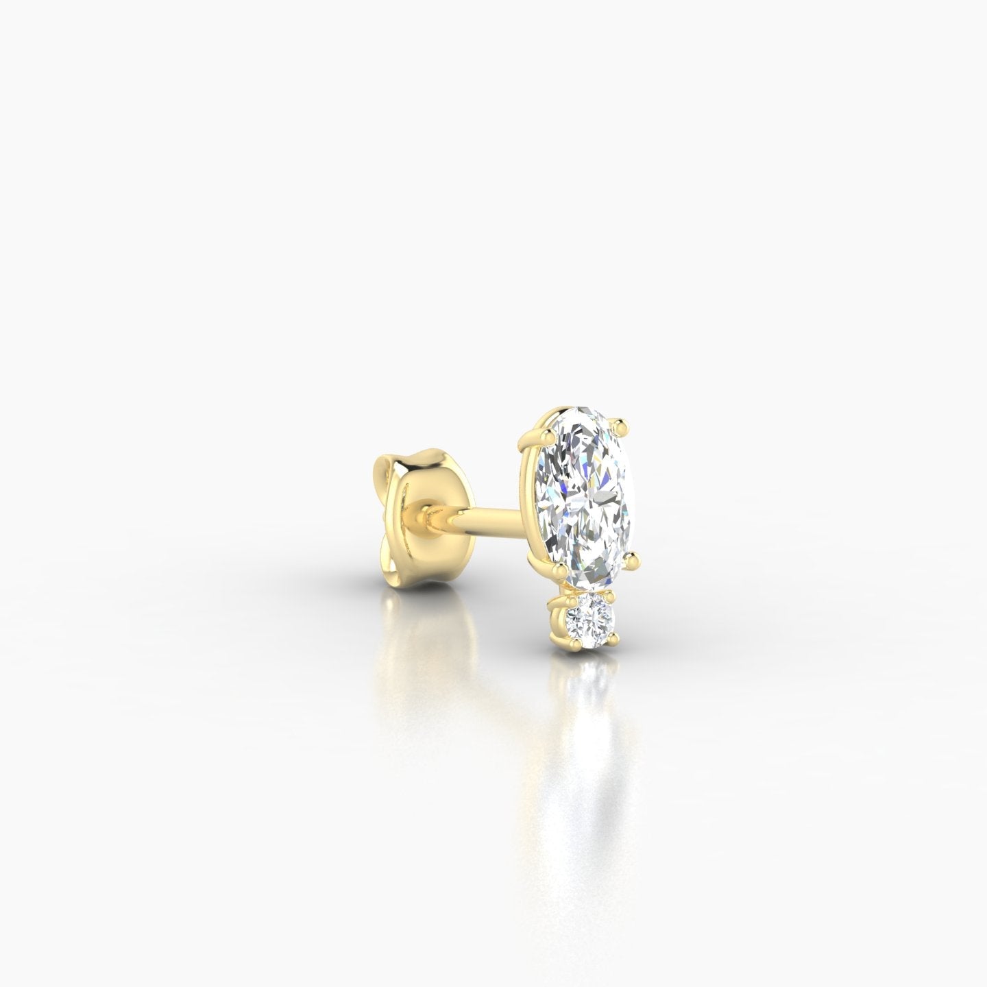 Kali | 18k Yellow Gold 6.5 mm Diamond Earring