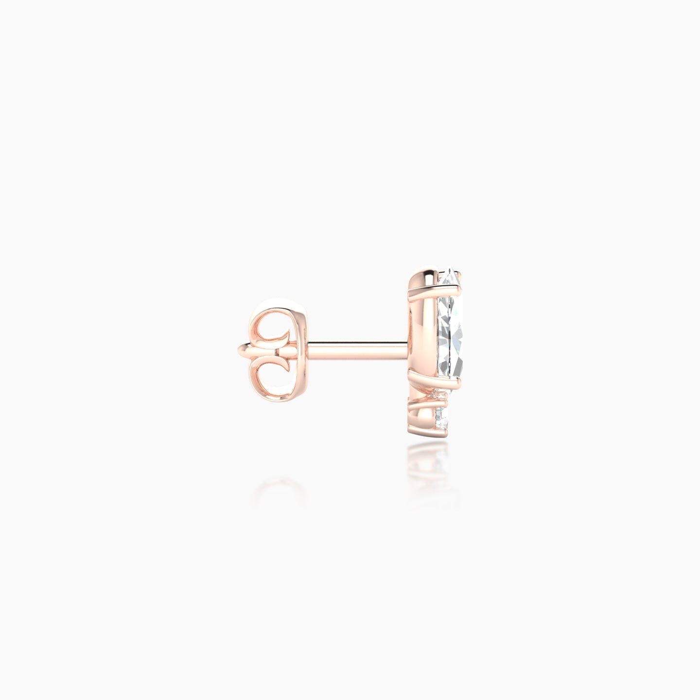 Kali | 18k Rose Gold 6.5 mm Diamond Earring