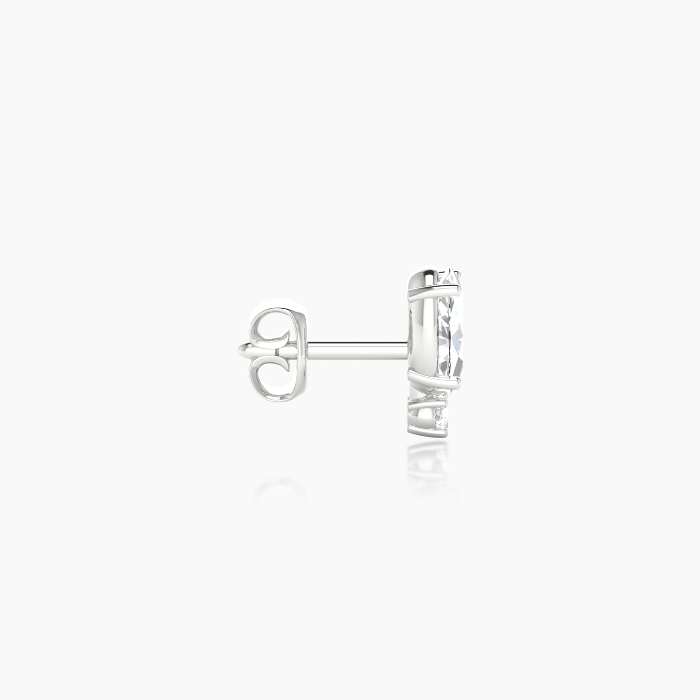 Kali | 18k White Gold 6.5 mm Diamond Earring