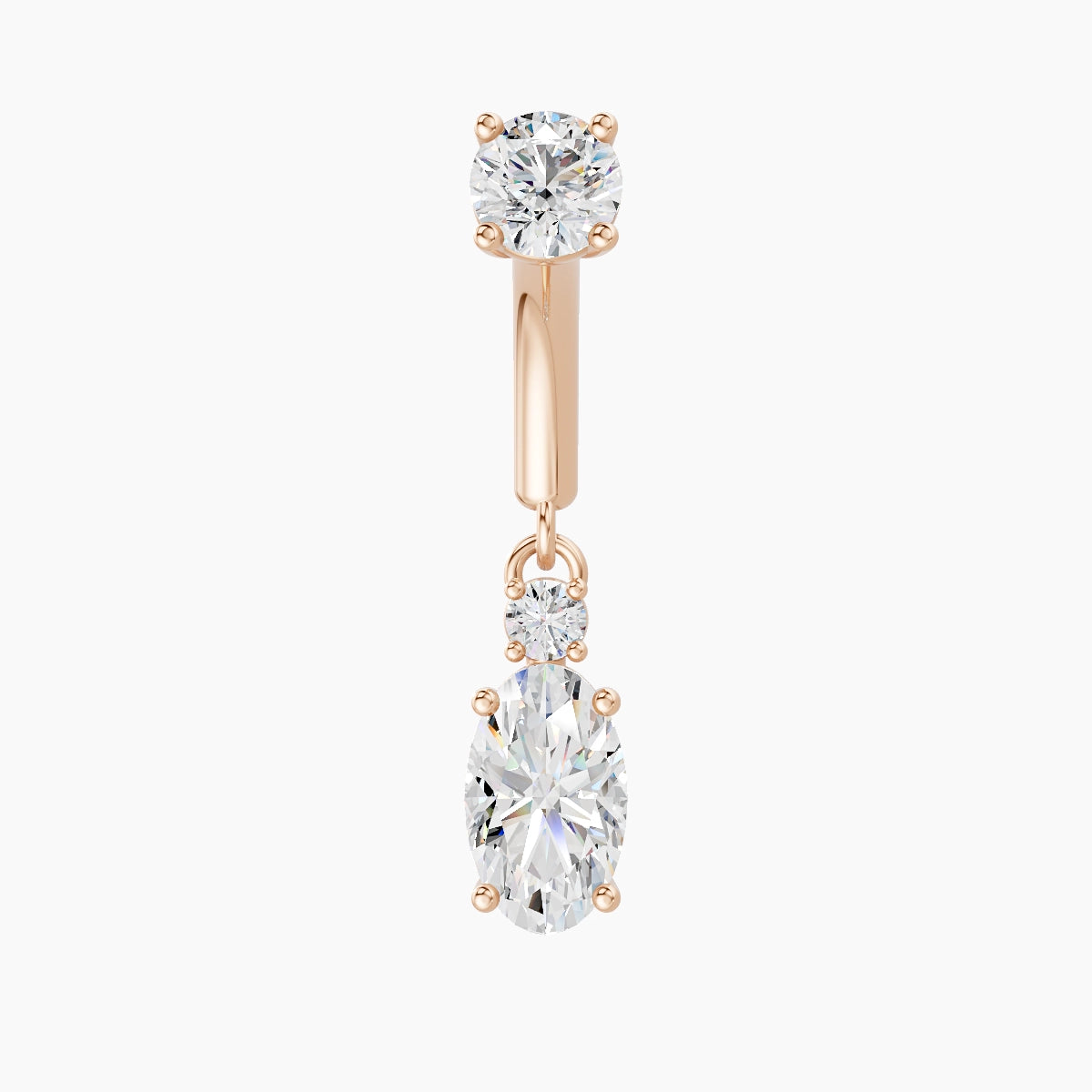 Kali | 18k Rose Gold 6 mm Diamond Rook Piercing