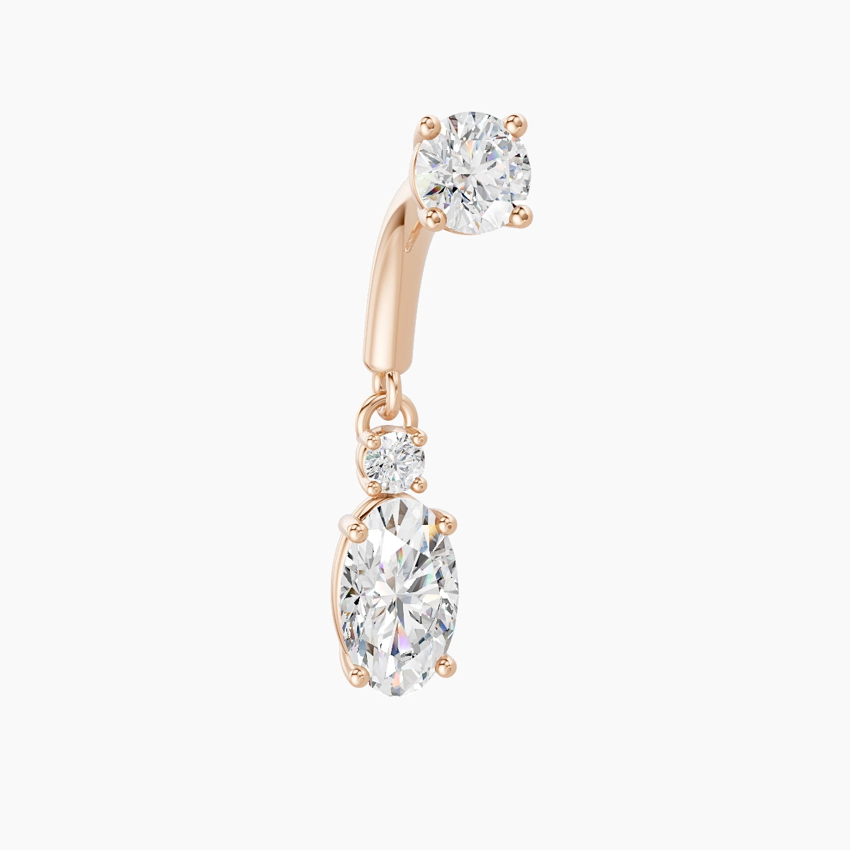 Kali | 18k Rose Gold 6 mm Diamond Rook Piercing