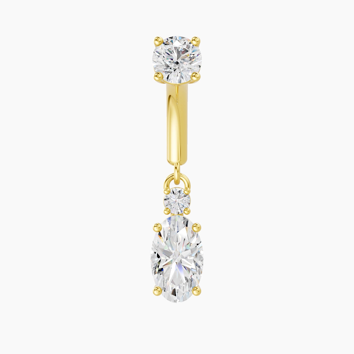 Kali | 18k Yellow Gold 6 mm Diamond Rook Piercing
