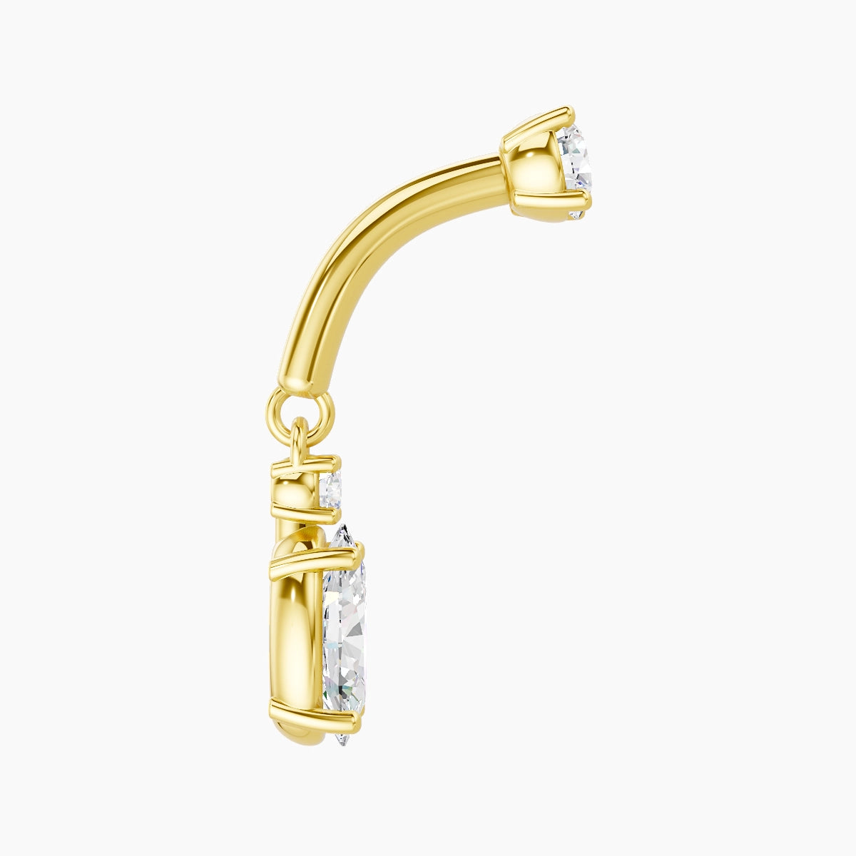 Kali | 18k Yellow Gold 6 mm Diamond Rook Piercing