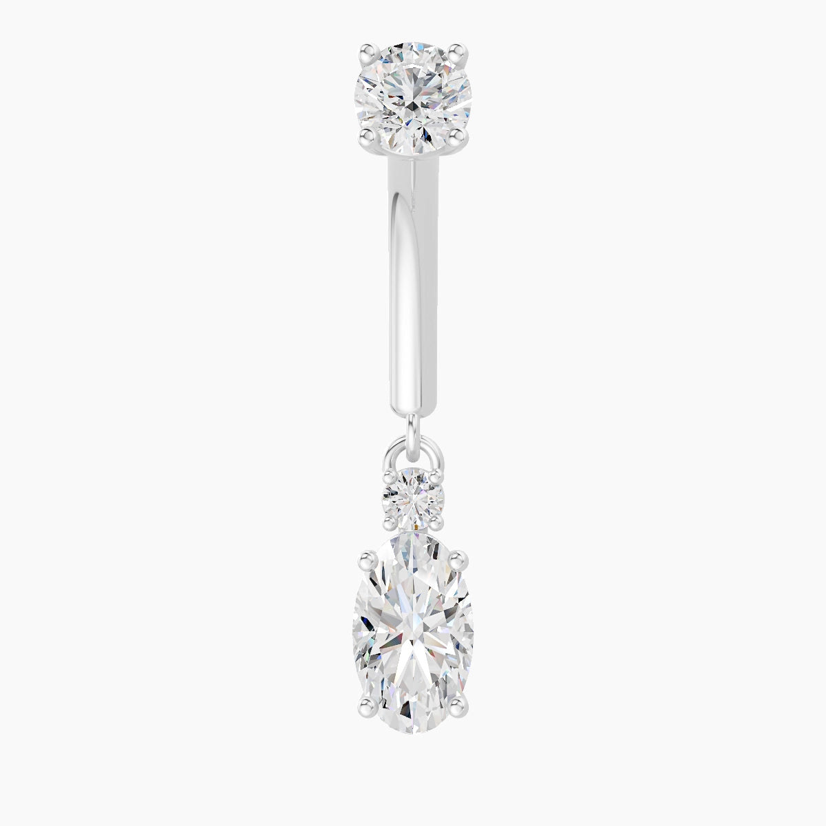 Kali | 18k White Gold 8 mm Diamond Rook Piercing