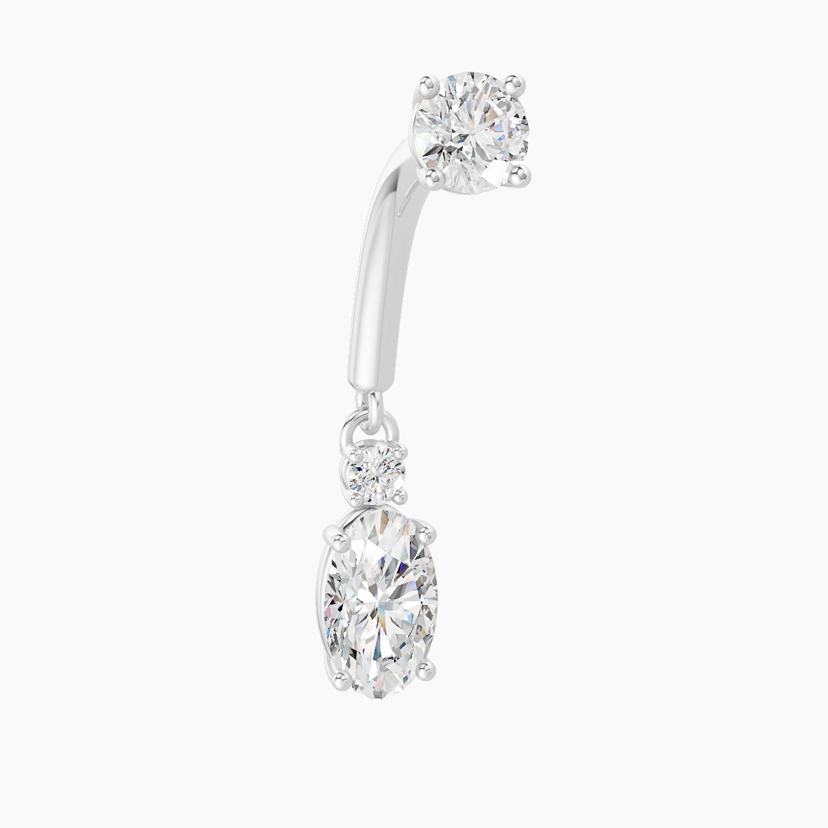 Kali | 18k White Gold 8 mm Diamond Rook Piercing