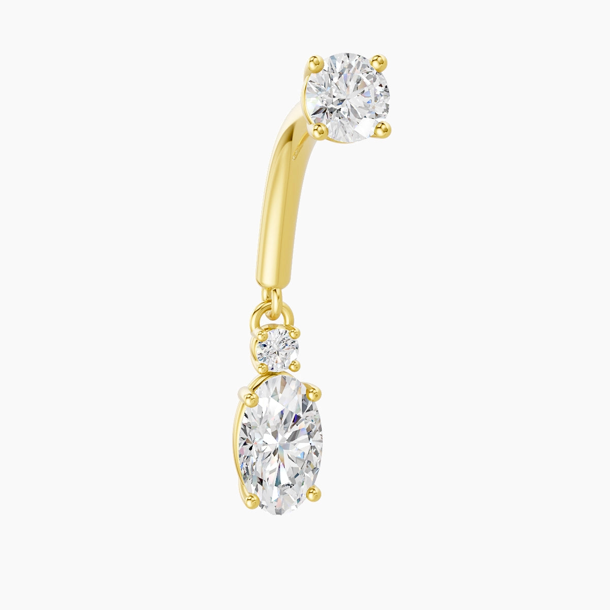 Kali | 18k Yellow Gold 8 mm Diamond Rook Piercing