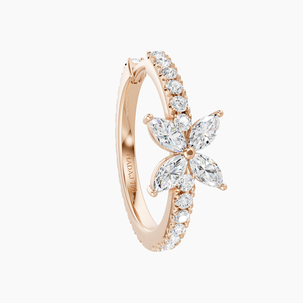 Kane | 18k Rose Gold 11 mm Flower Diamond Hoop Piercing