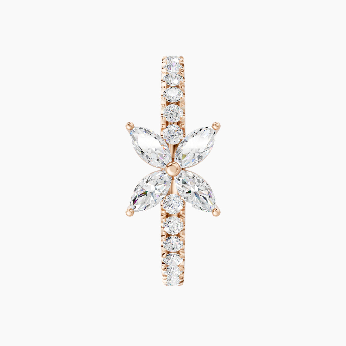Kane | 18k Rose Gold 11 mm Flower Diamond Hoop Piercing