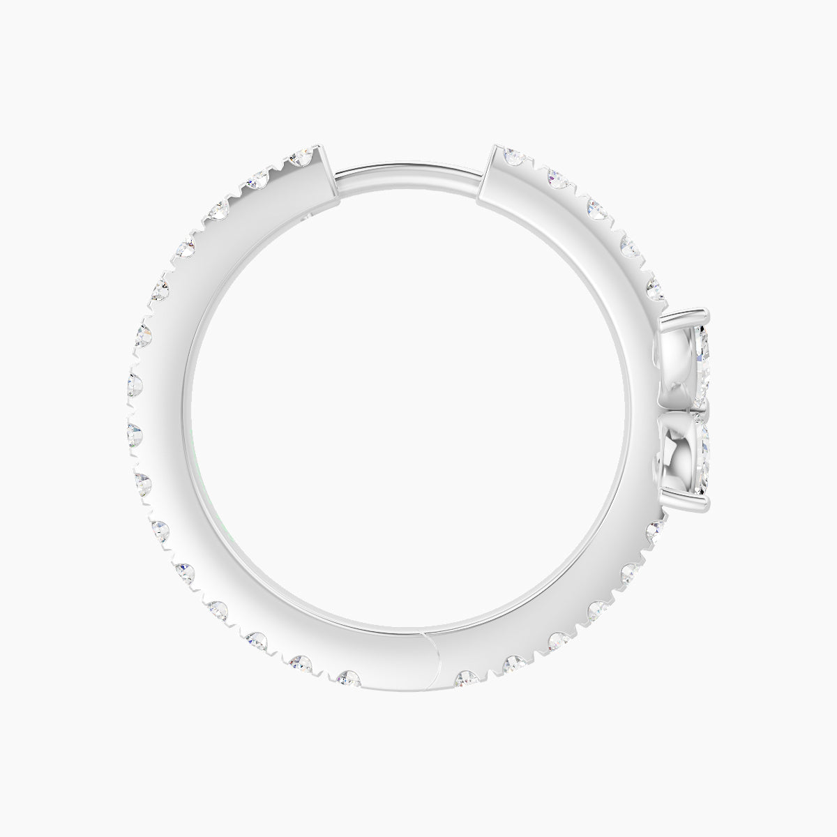 Kane | 18k White Gold 11 mm Flower Diamond Hoop Piercing