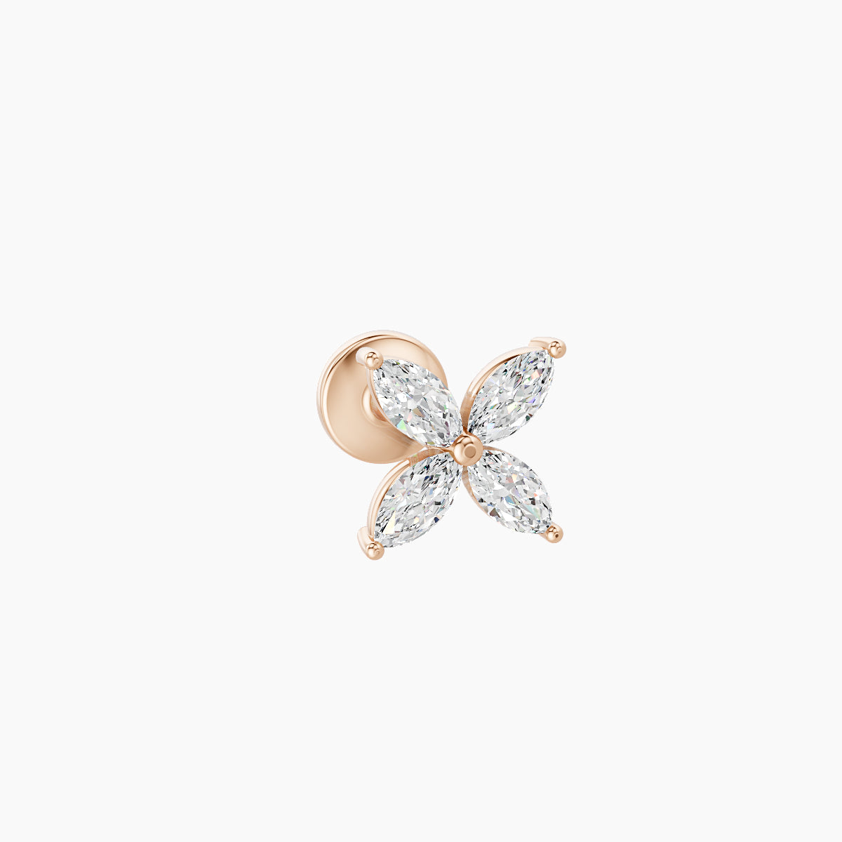 Kane | 18k Rose Gold 5 mm 5 mm Flower Diamond Piercing