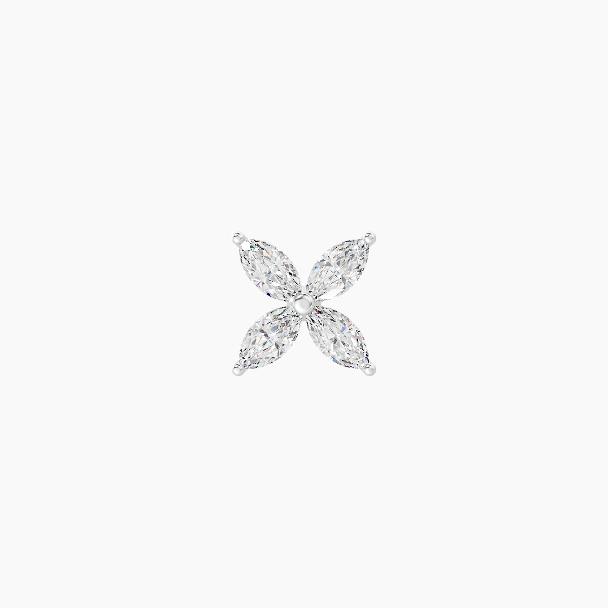 Kane | 18k White Gold 5 mm 5 mm Flower Diamond Piercing