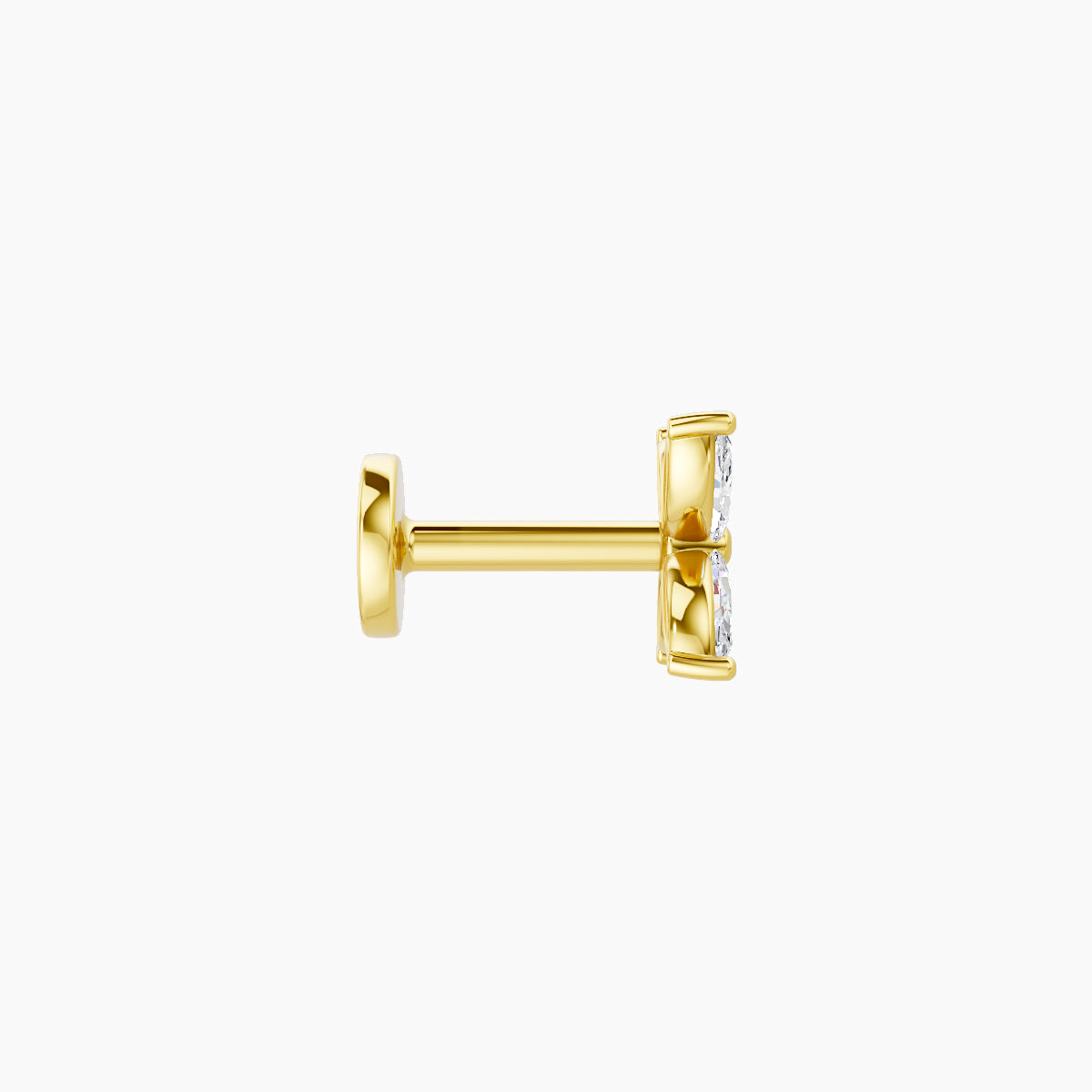 Kane | 18k Yellow Gold 5 mm 5 mm Flower Diamond Piercing