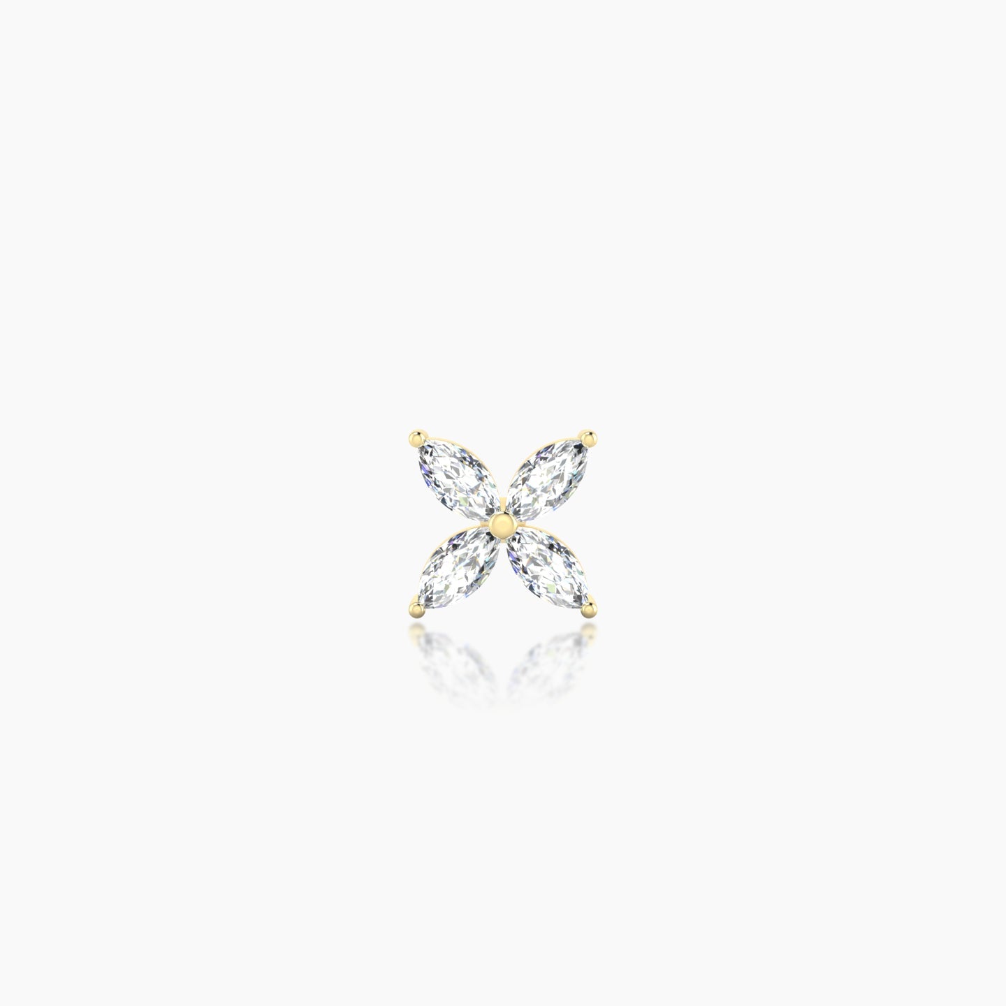 Kane | 18k Yellow Gold 5 mm 5 mm Flower Diamond Piercing