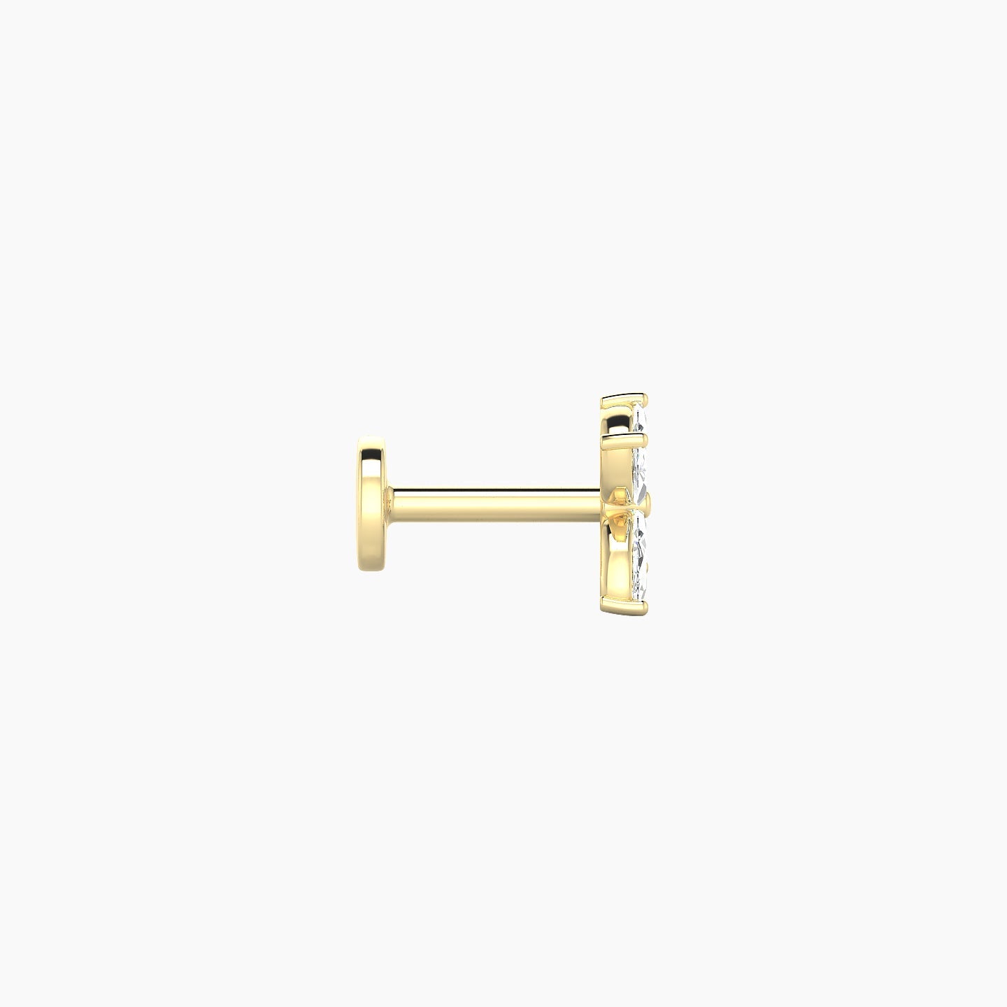 Kane | 18k Yellow Gold 5 mm 5 mm Flower Diamond Piercing