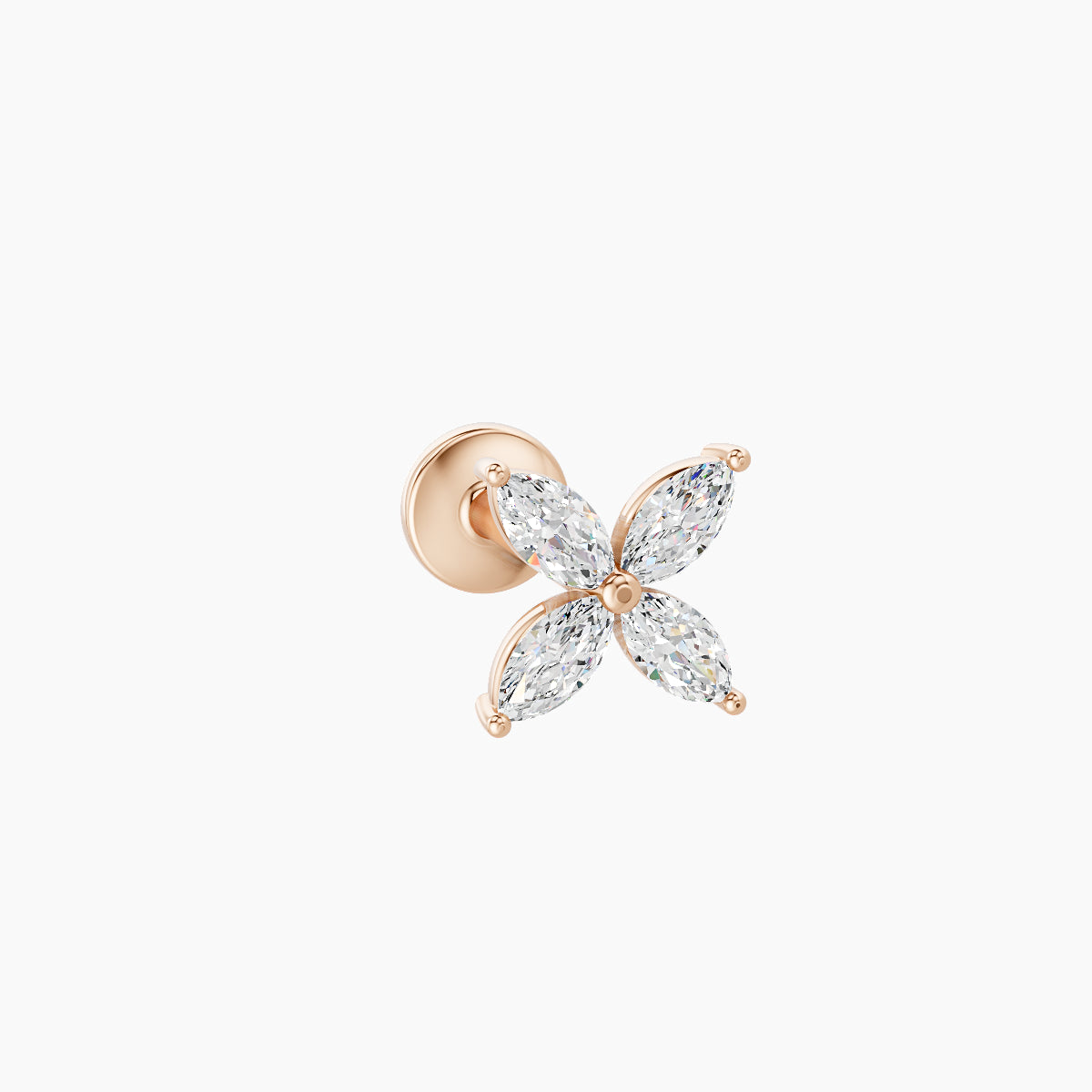 Kane | 18k Rose Gold 5 mm 6.5 mm Flower Diamond Piercing