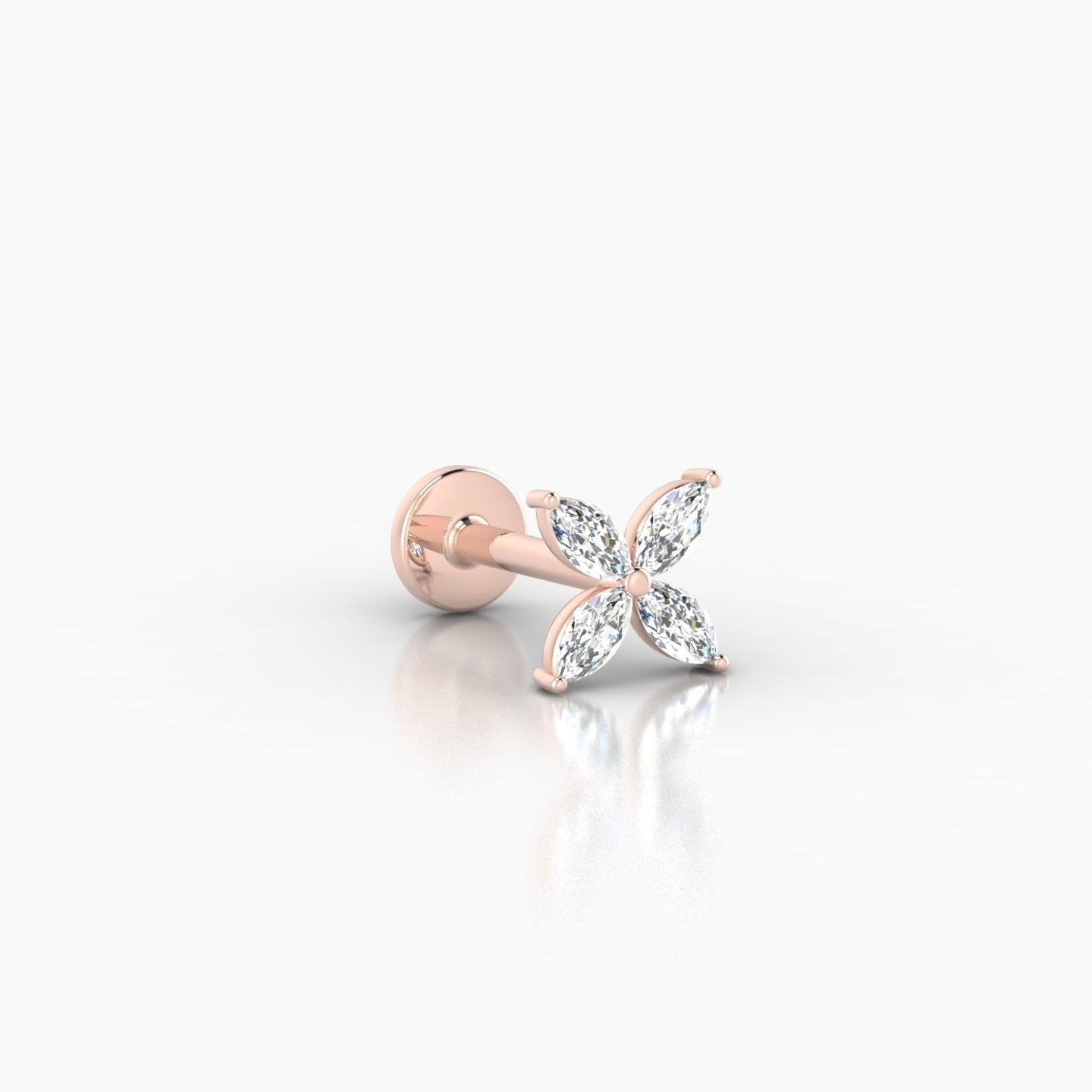 Kane | 18k Rose Gold 5 mm 6.5 mm Flower Diamond Piercing