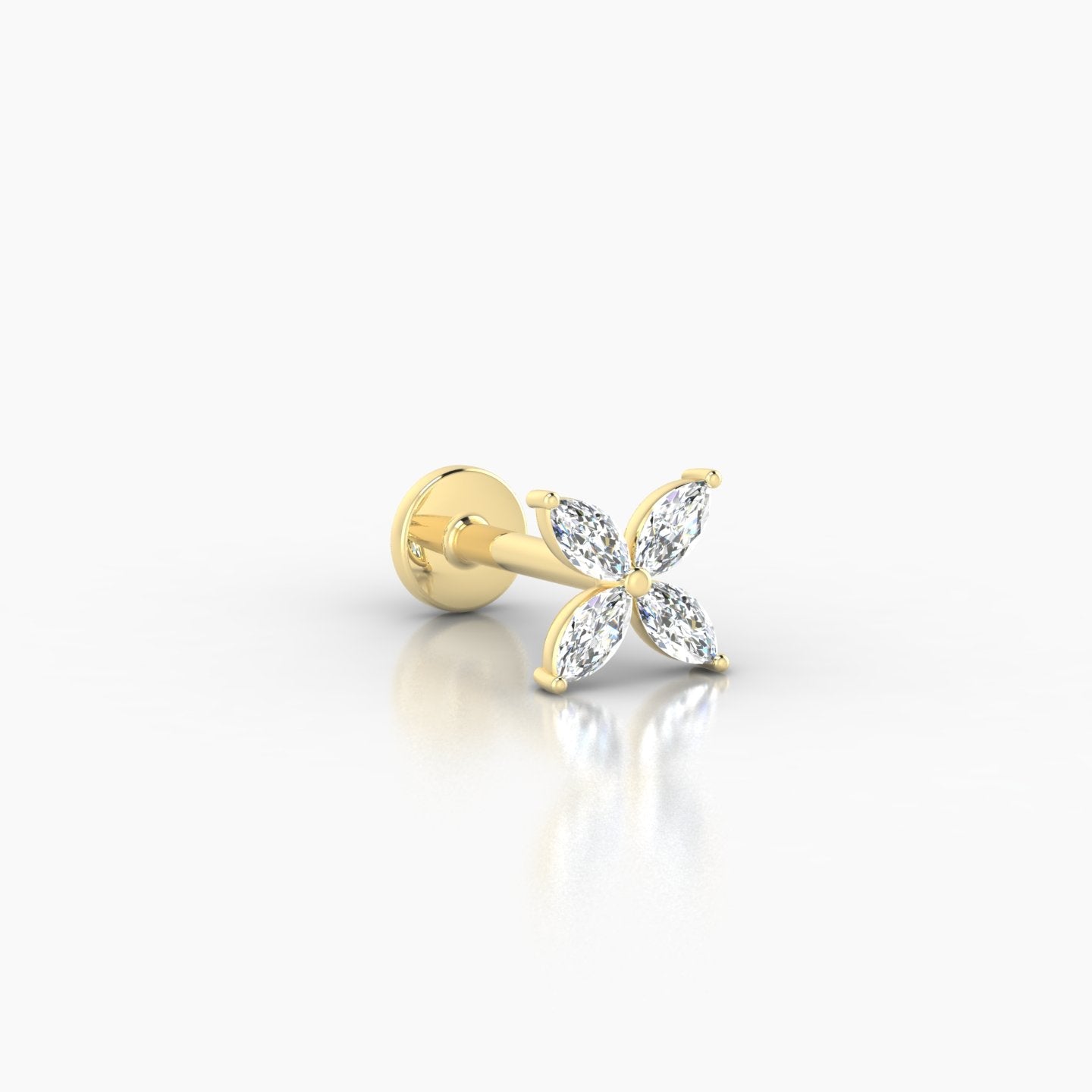 Kane | 18k Yellow Gold 5 mm 6.5 mm Flower Diamond Piercing