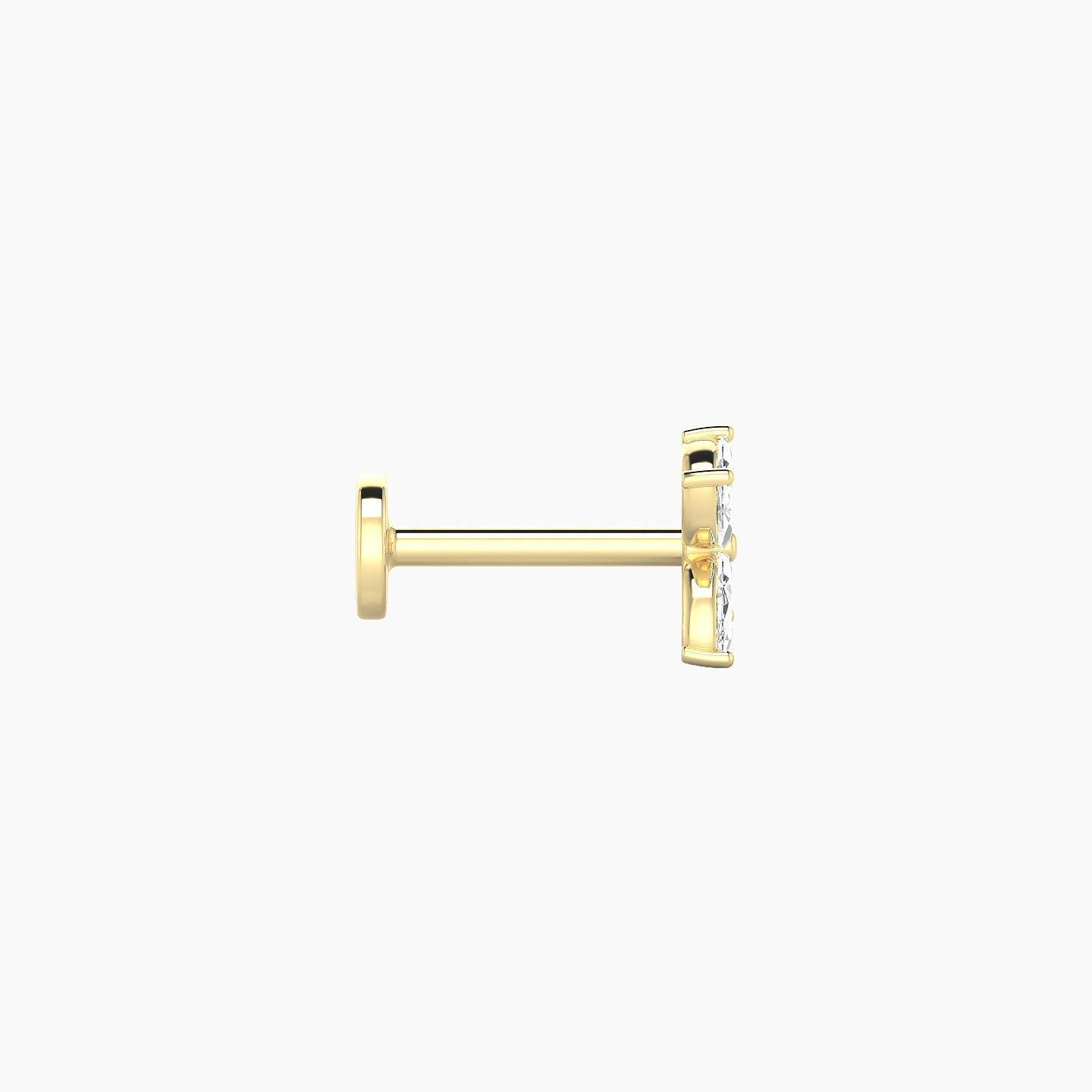 Kane | 18k Yellow Gold 5 mm 6.5 mm Flower Diamond Piercing