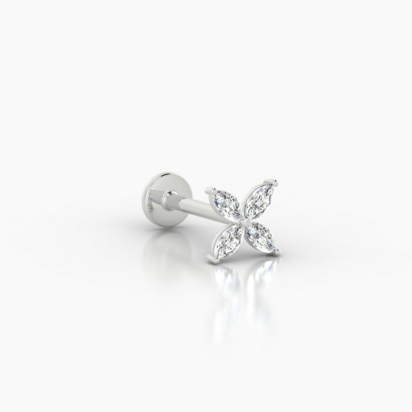 Kane | 18k White Gold 5 mm 8 mm Flower Diamond Piercing