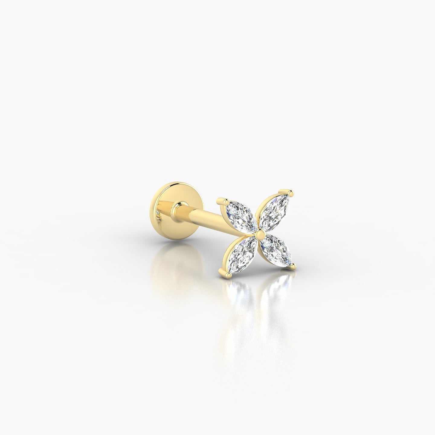 Kane | 18k Yellow Gold 5 mm 8 mm Flower Diamond Piercing