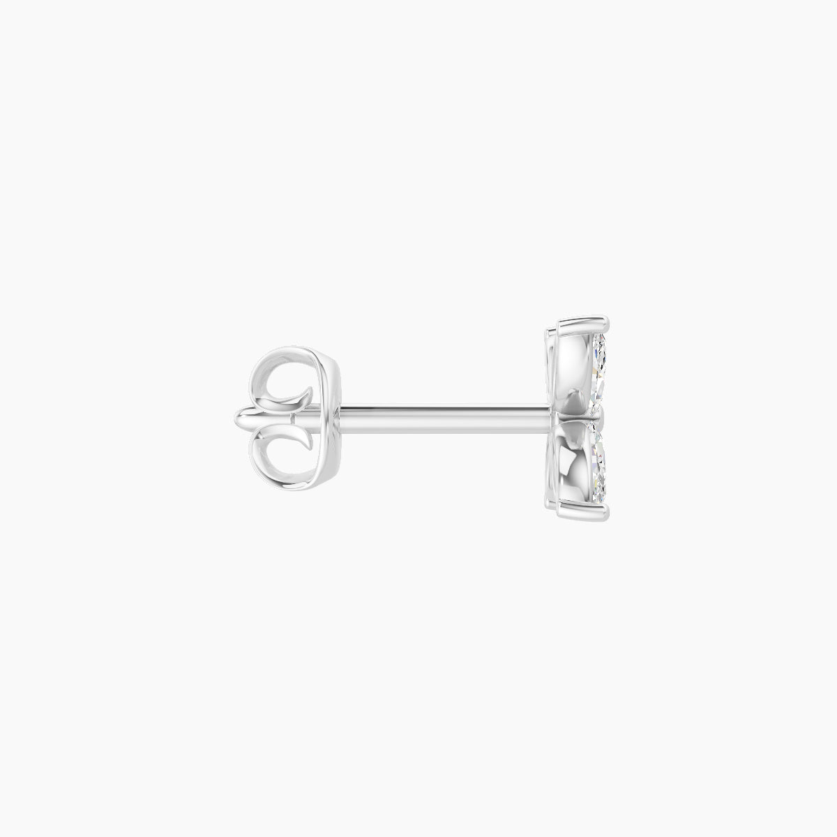 Kane | 18k White Gold 5 mm Flower Diamond Earring