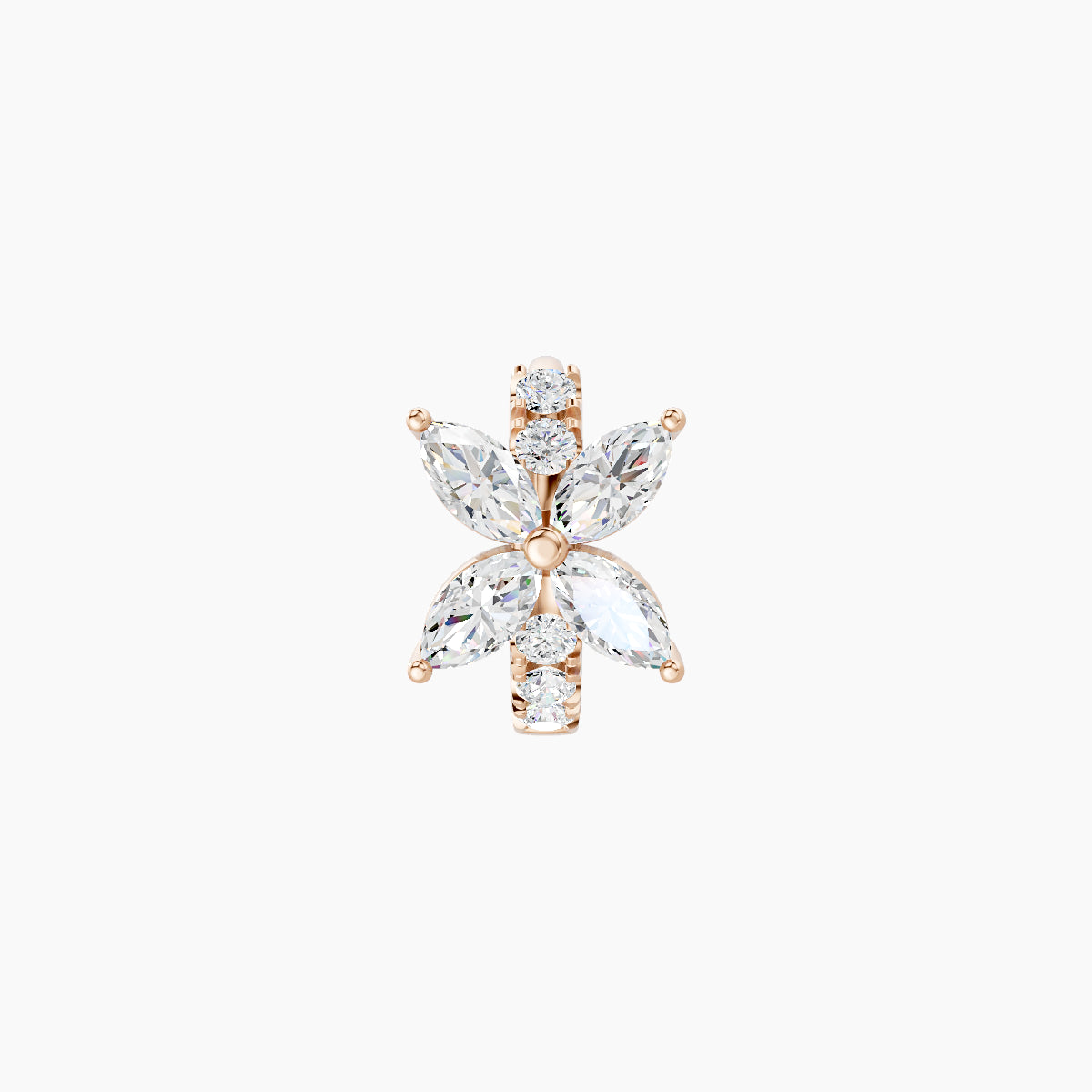 Kane | 18k Rose Gold 5 mm Flower Diamond Hoop Piercing