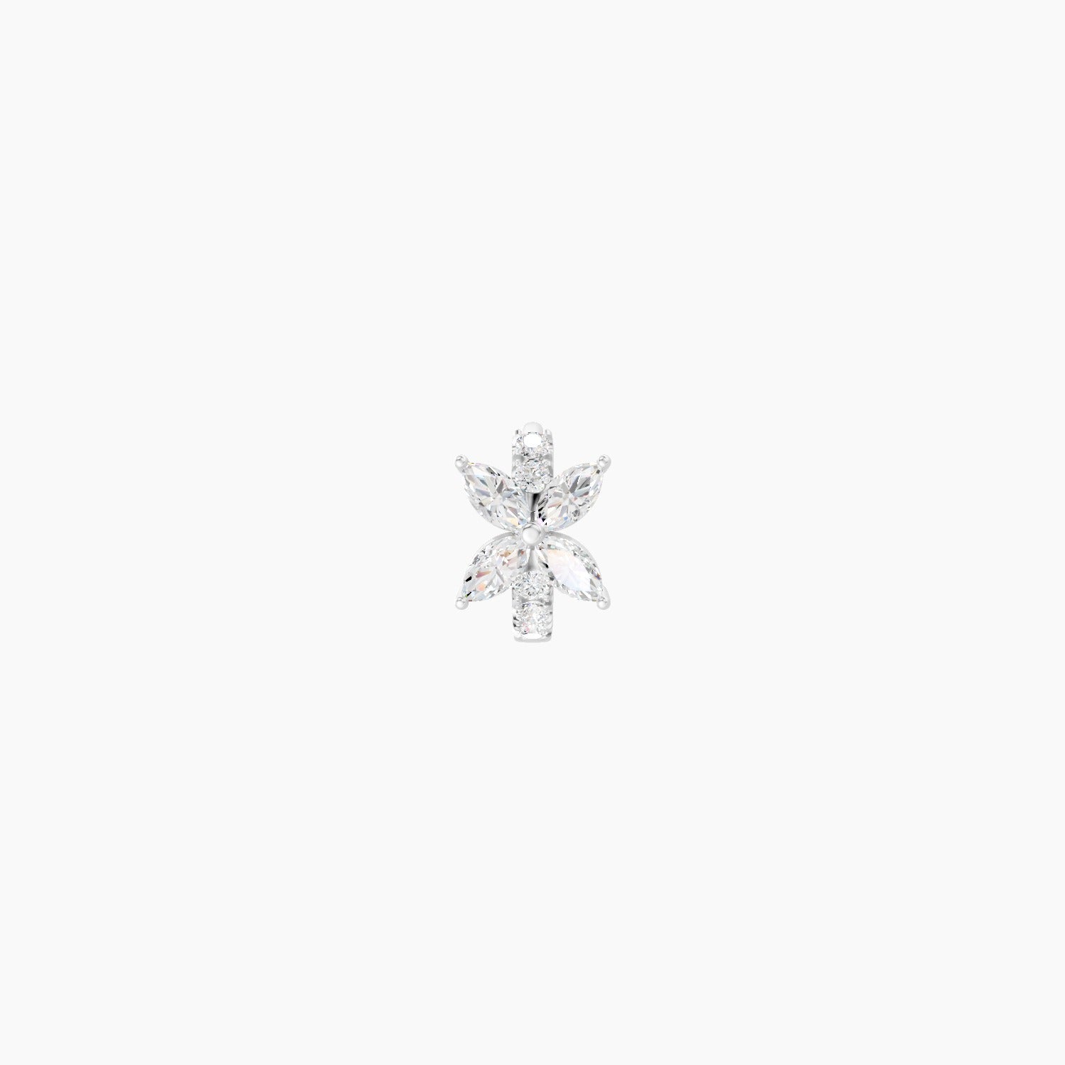 Kane | 18k White Gold 5 mm Flower Diamond Hoop Piercing