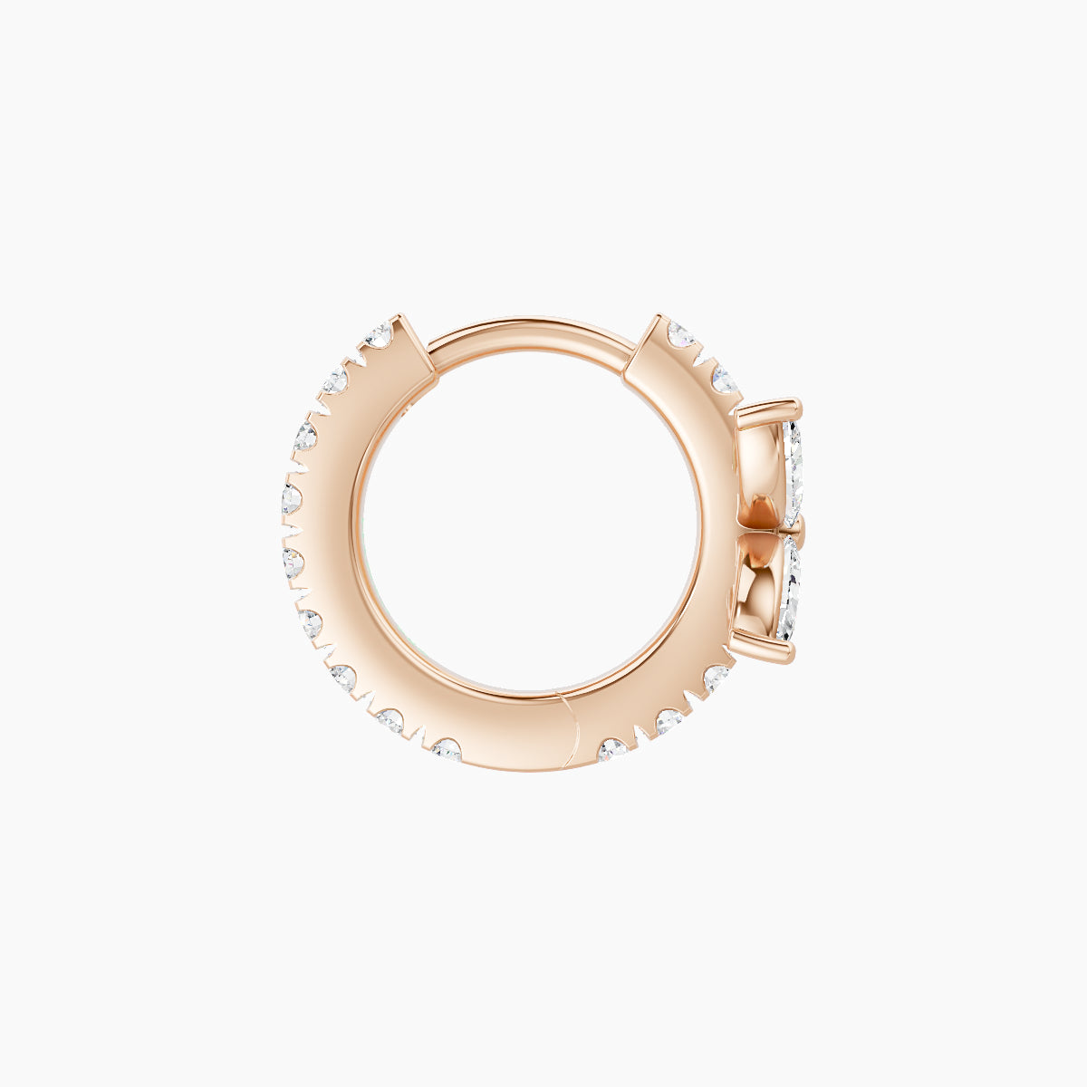 Kane | 18k Rose Gold 6.5 mm Flower Diamond Hoop Piercing