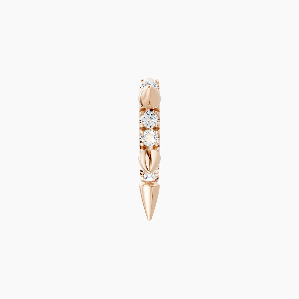 Kuan | 18k Rose Gold 5 mm Spike Diamond Hoop Piercing