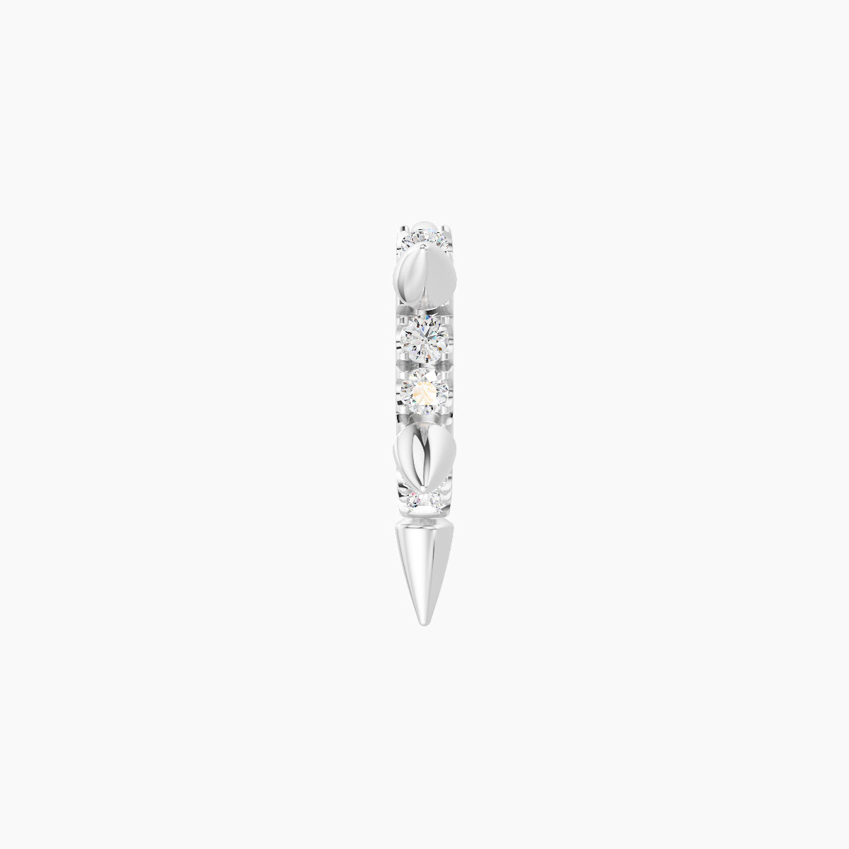 Kuan | 18k White Gold 5 mm Spike Diamond Hoop Piercing