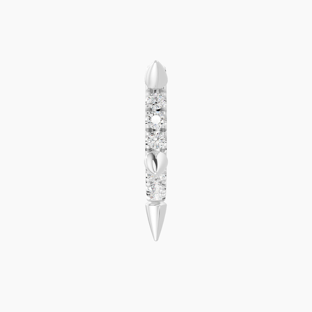 Kuan | 18k White Gold 6.5 mm Spike Diamond Hoop Piercing