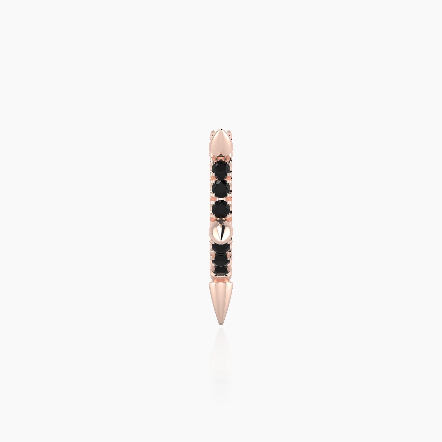 Kuan | 18k Rose Gold 6.5 mm Spike Black Diamond Hoop Piercing