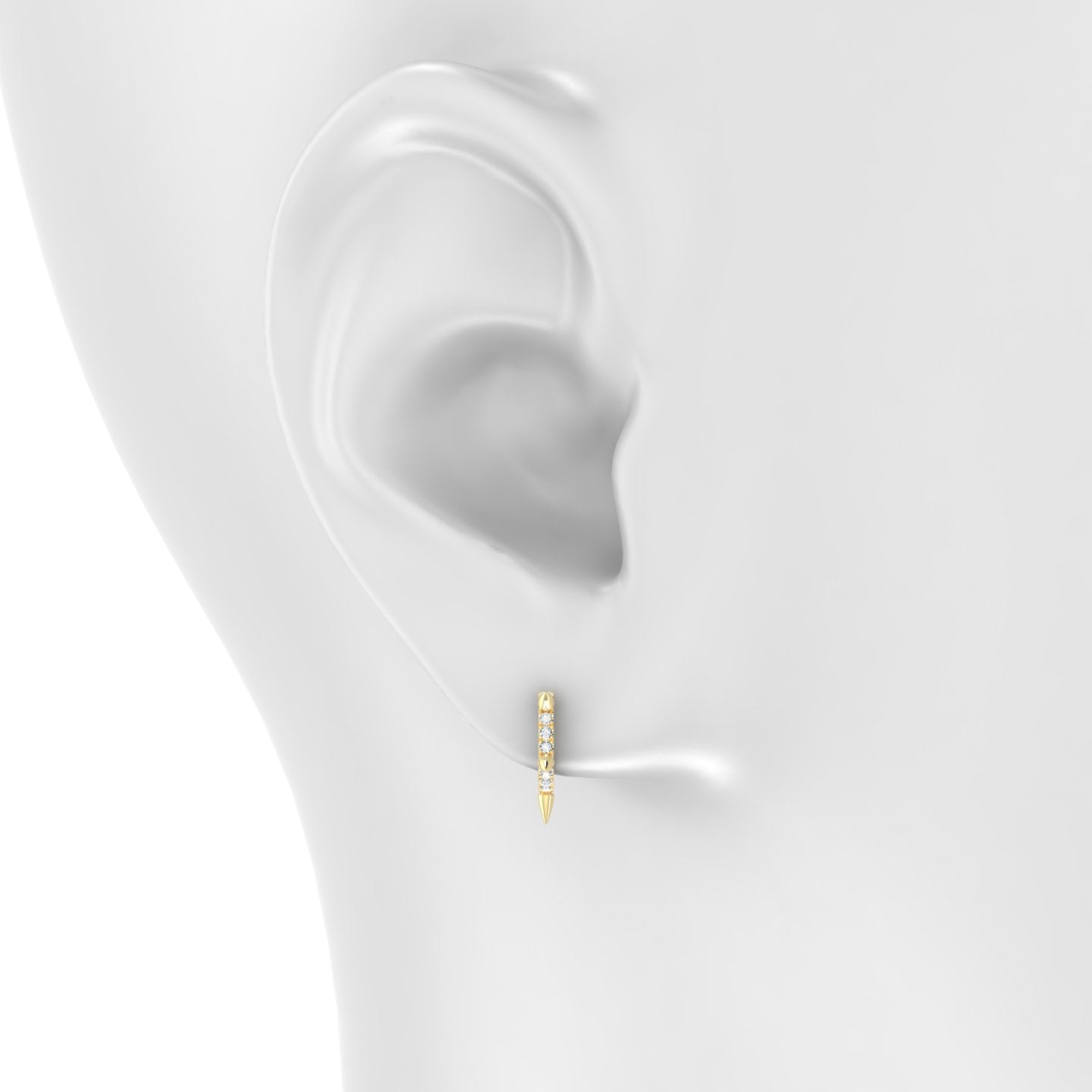 Kuan | 18k Yellow Gold 6.5 mm Spike Diamond Hoop Piercing