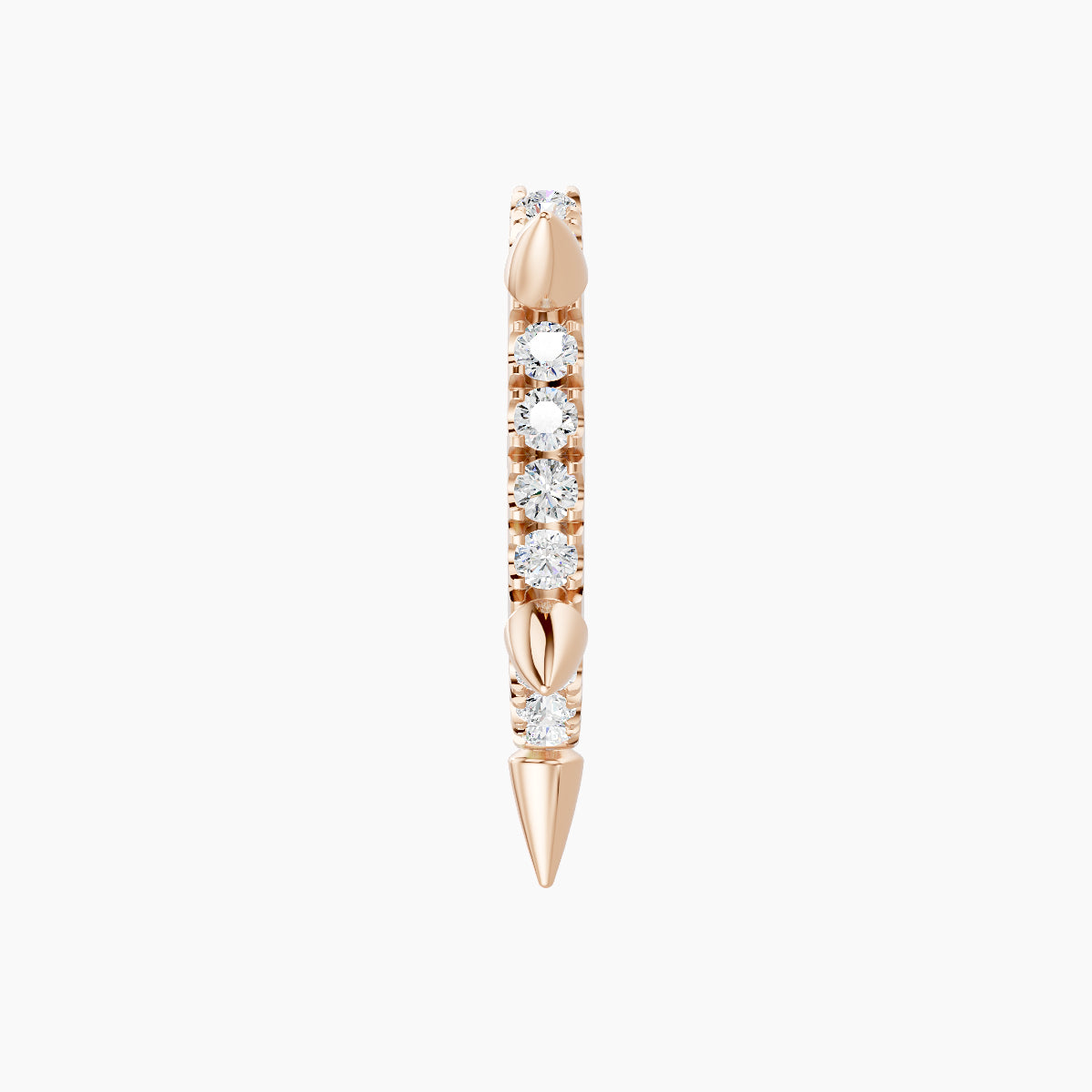Kuan | 18k Rose Gold 8 mm Spike Diamond Hoop Piercing