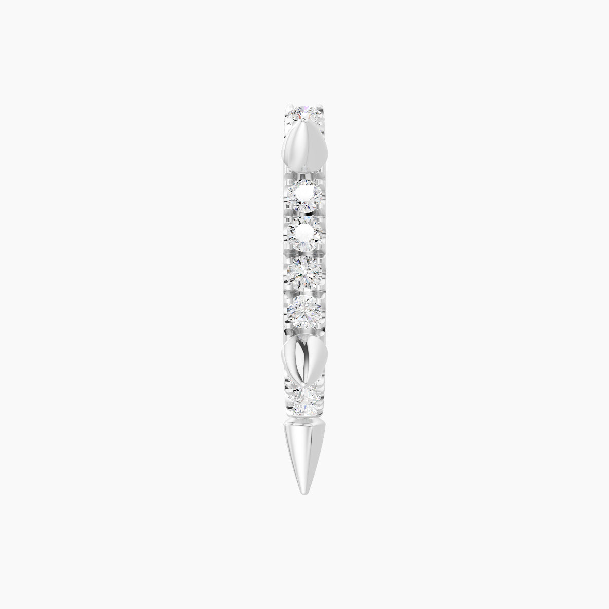 Kuan | 18k White Gold 8 mm Spike Diamond Hoop Piercing