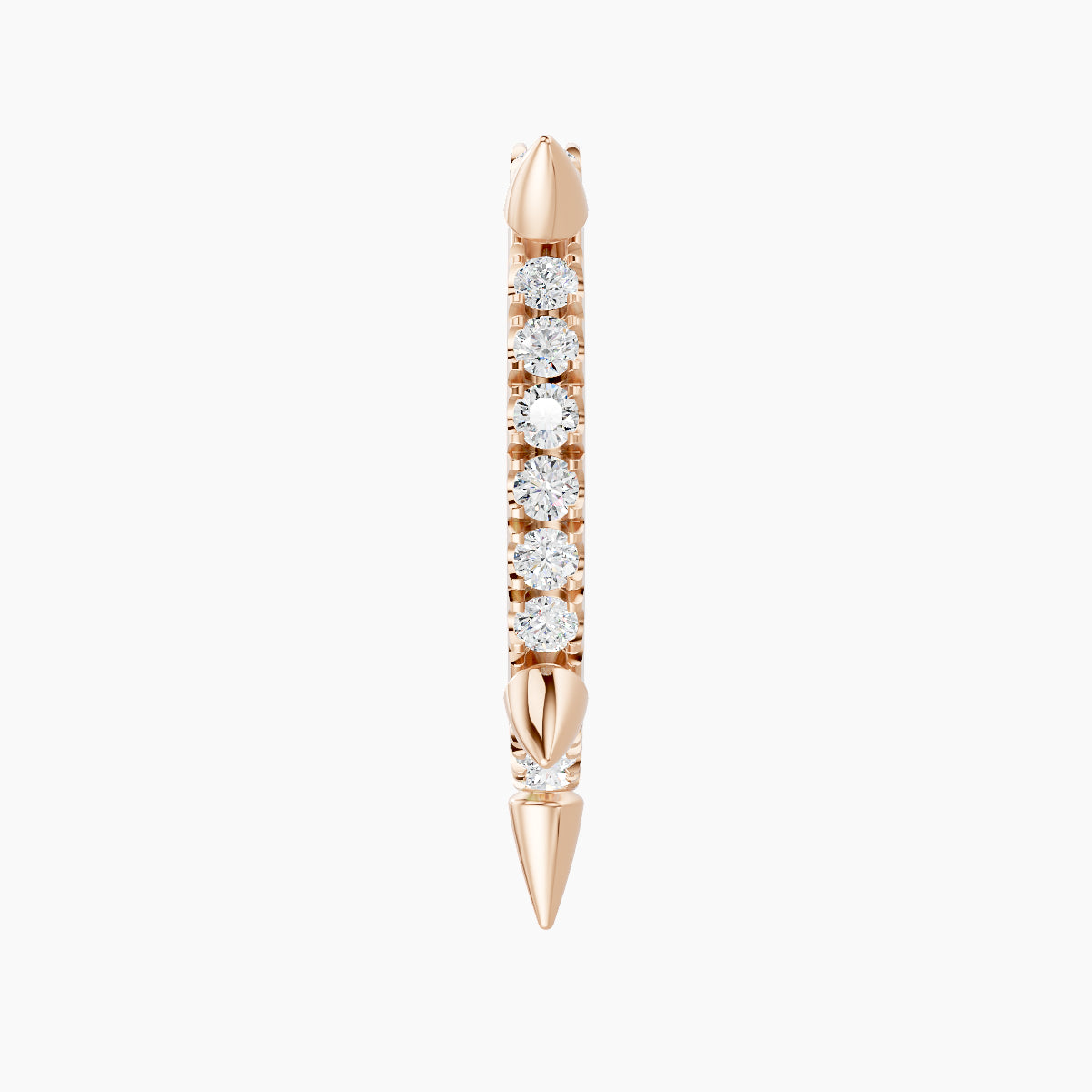 Kuan | 18k Rose Gold 9.5 mm Spike Diamond Hoop Piercing