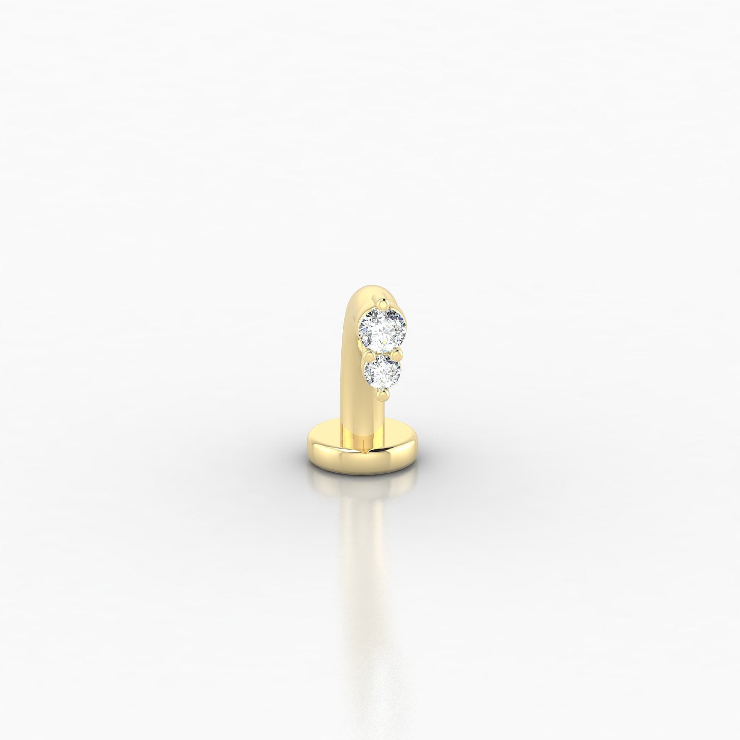 Laetitia | 18k Yellow Gold 10 mm 4 mm Diamond Floating Navel Piercing