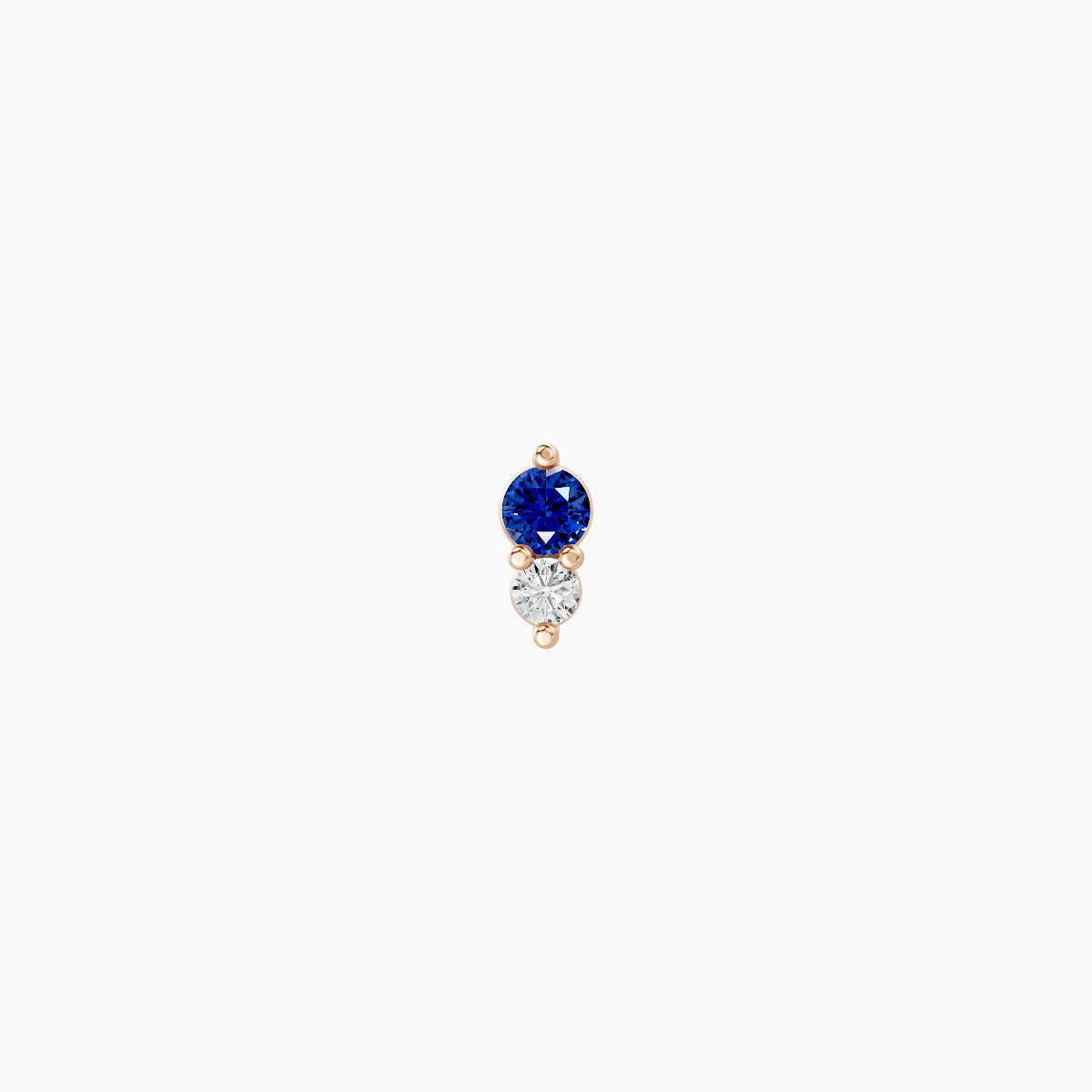 Laetitia | 18k Rose Gold 5 mm 4 mm Sapphire & Diamond Nose Piercing