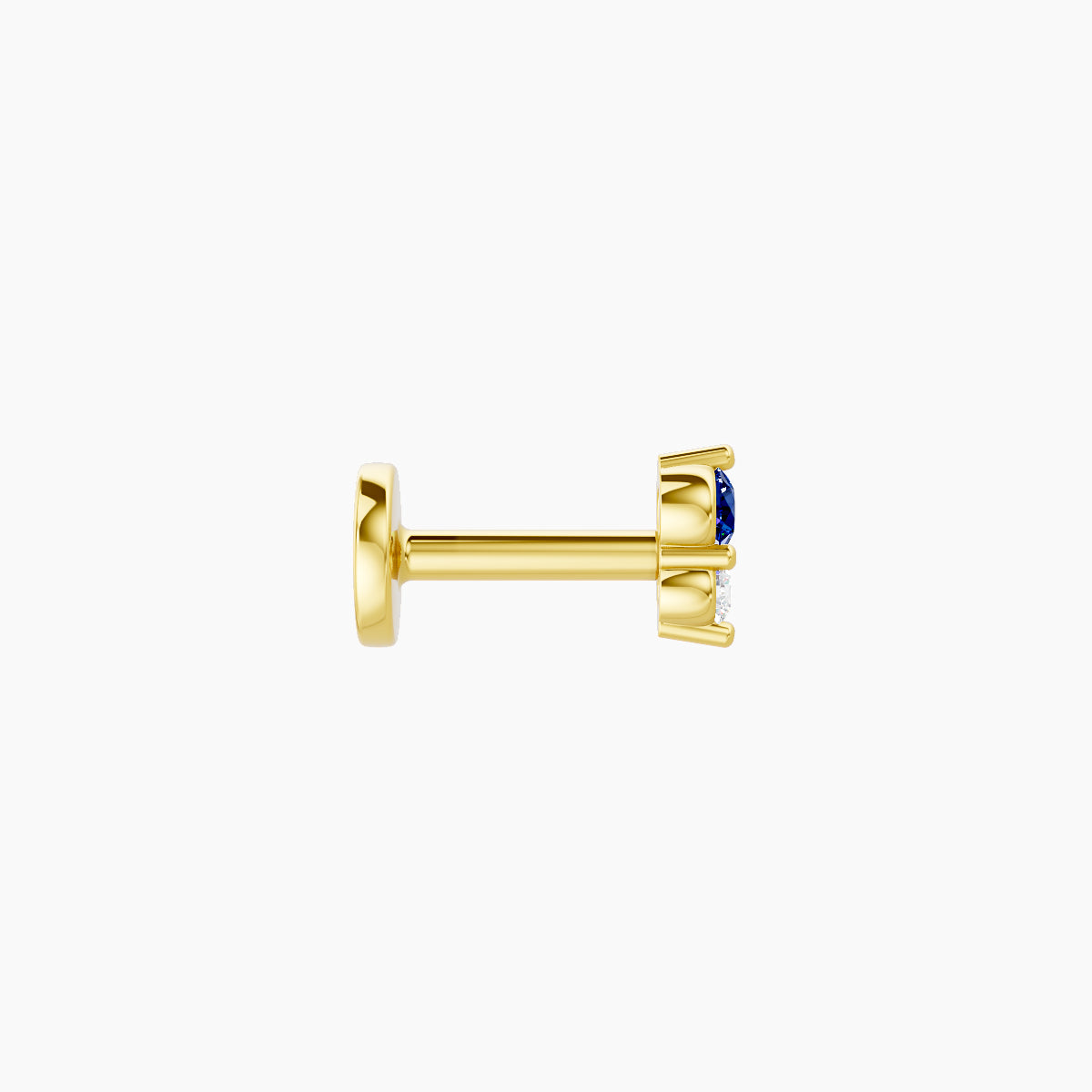 Laetitia | 18k Yellow Gold 5 mm 4 mm Sapphire & Diamond Nose Piercing